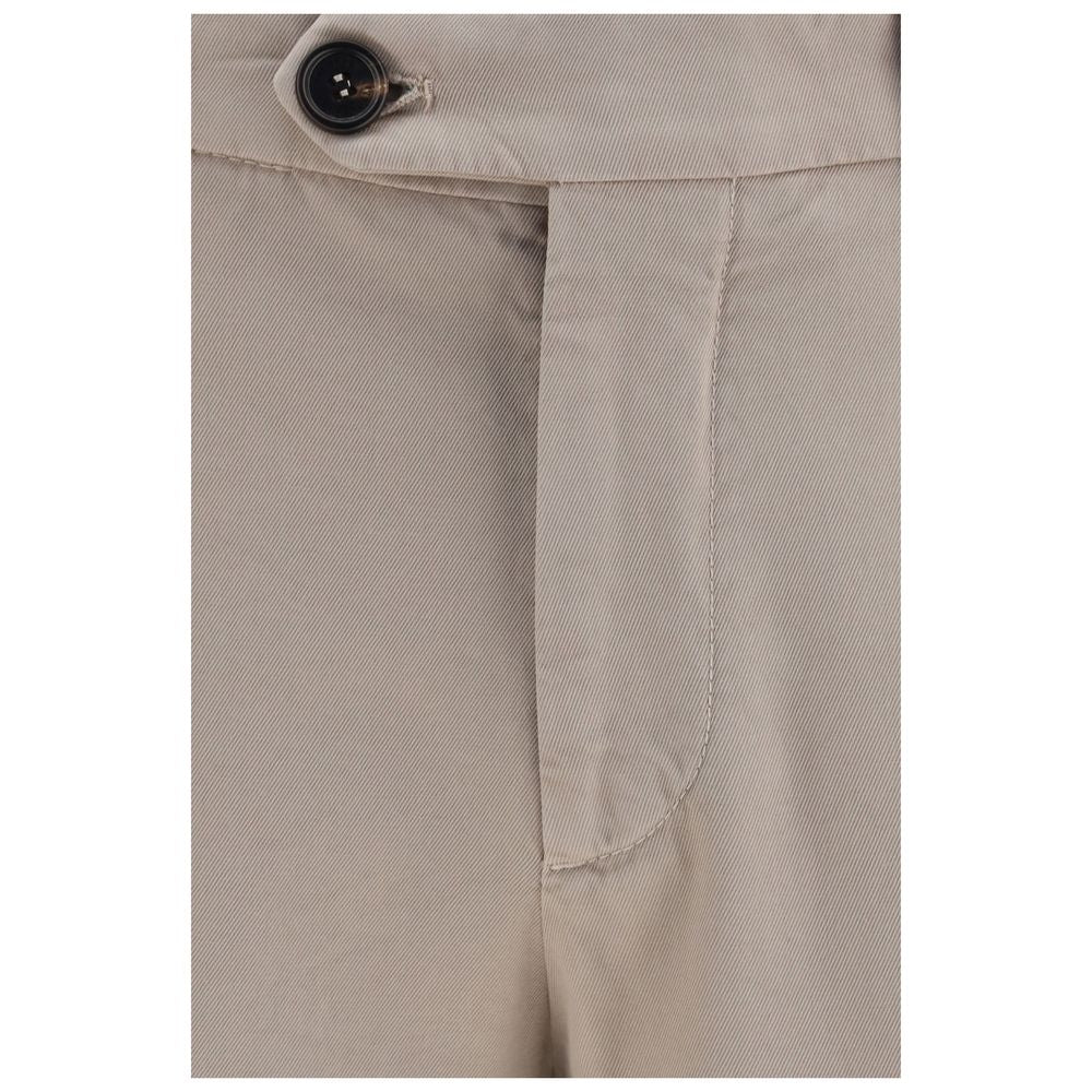 Brunello Cucinelli Beige Cotton Casual Pants, Artisanal Luxury
