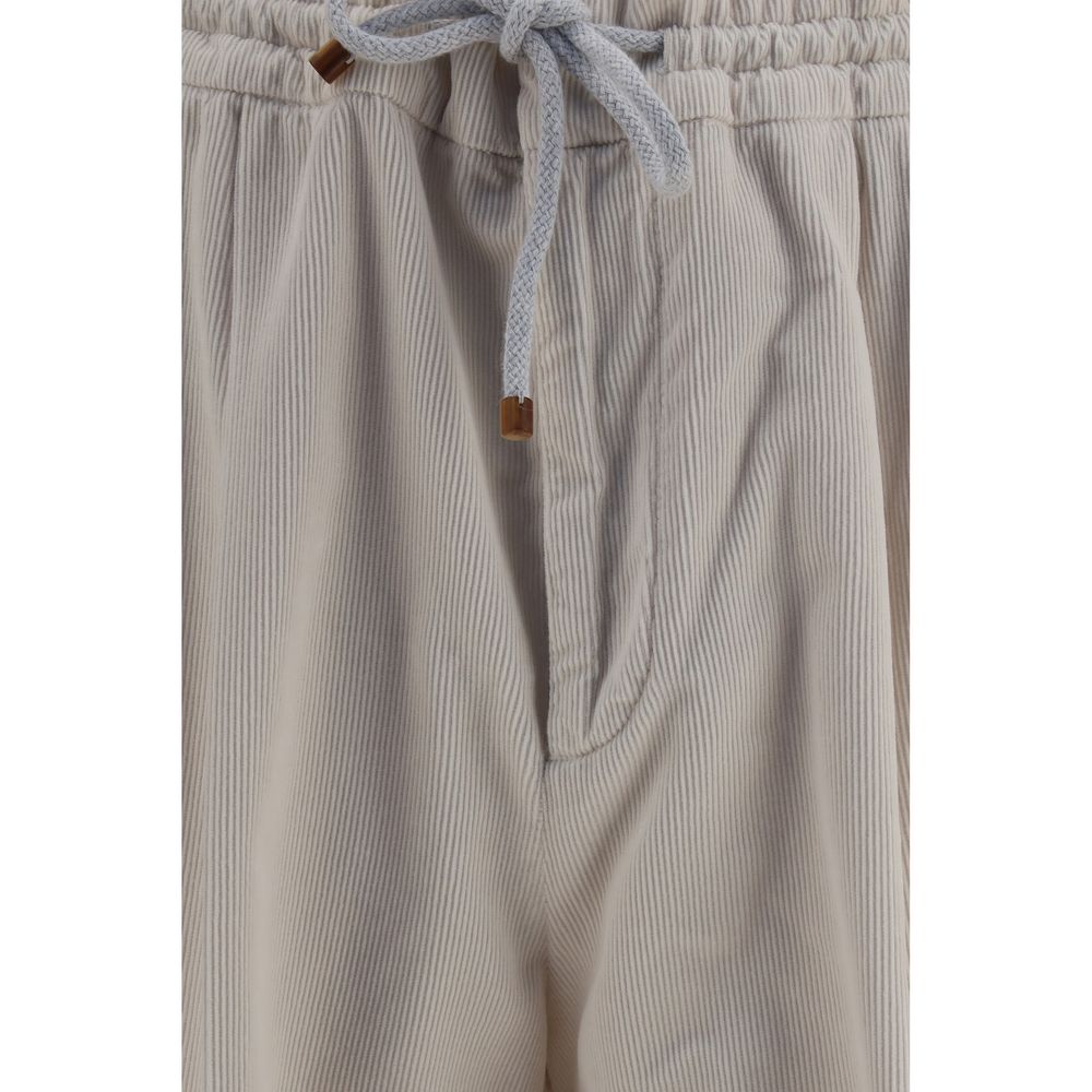 Brunello Cucinelli Beige Cotton Casual Pants | Designer Luxury