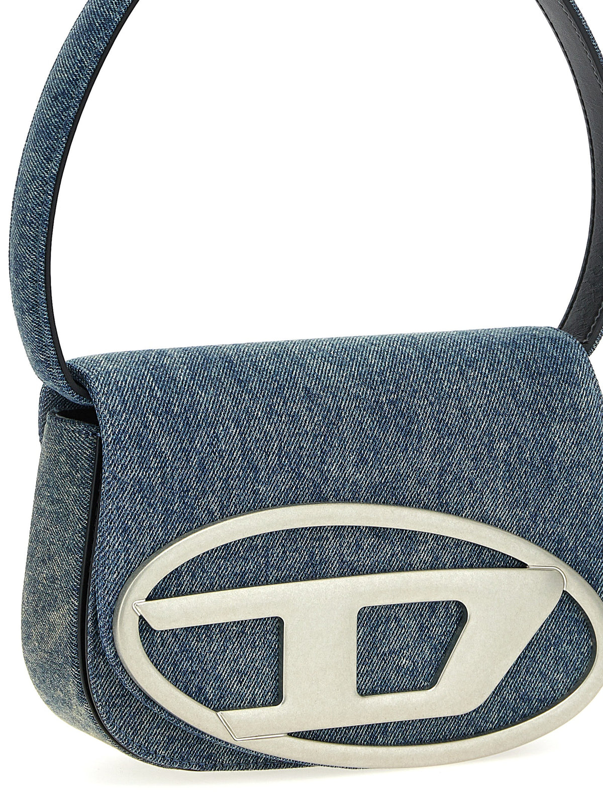 Indulge in the Diesel Blue Cotton Shoulder Bag, a luxurious blend of cotton and PMU, showcasing exquisite craftsmanship and timeless elegance for the discerning individual.