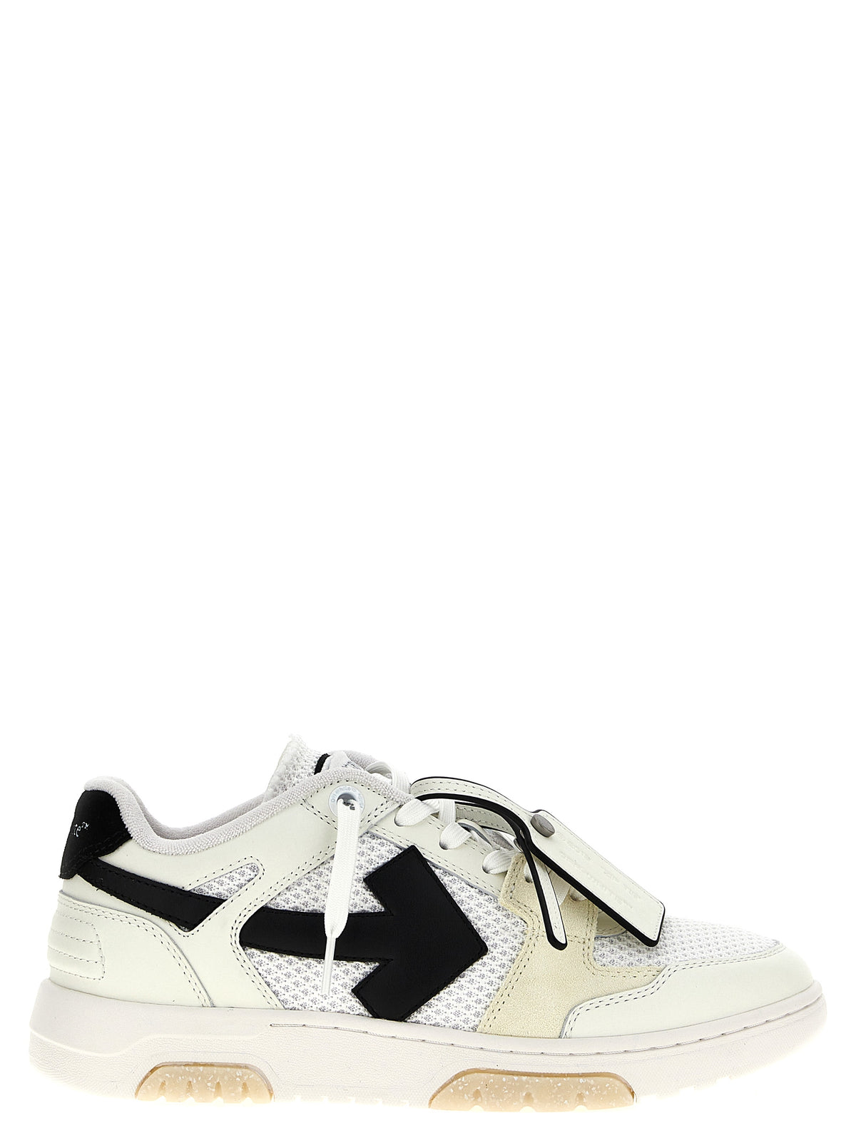 Off-White Bicolor Bovine Leather Athletic Sneakers - Luxe Style