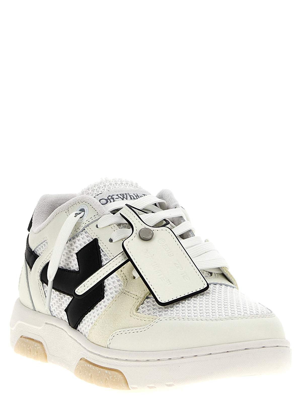Off-White Bicolor Bovine Leather Athletic Sneakers - Luxe Style