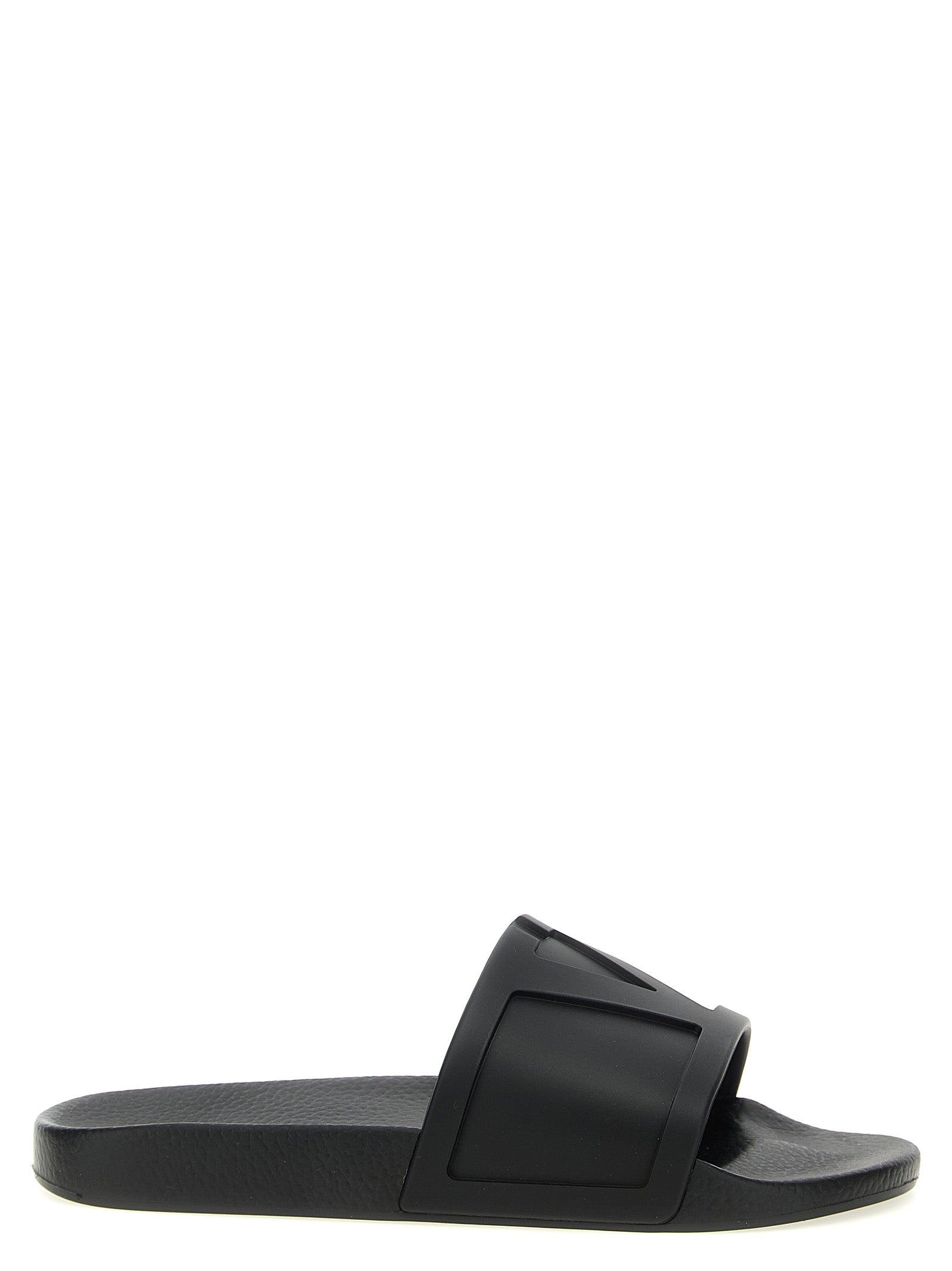 Valentino Garavani Black Plastic Slides - Luxury Footwear Redefined