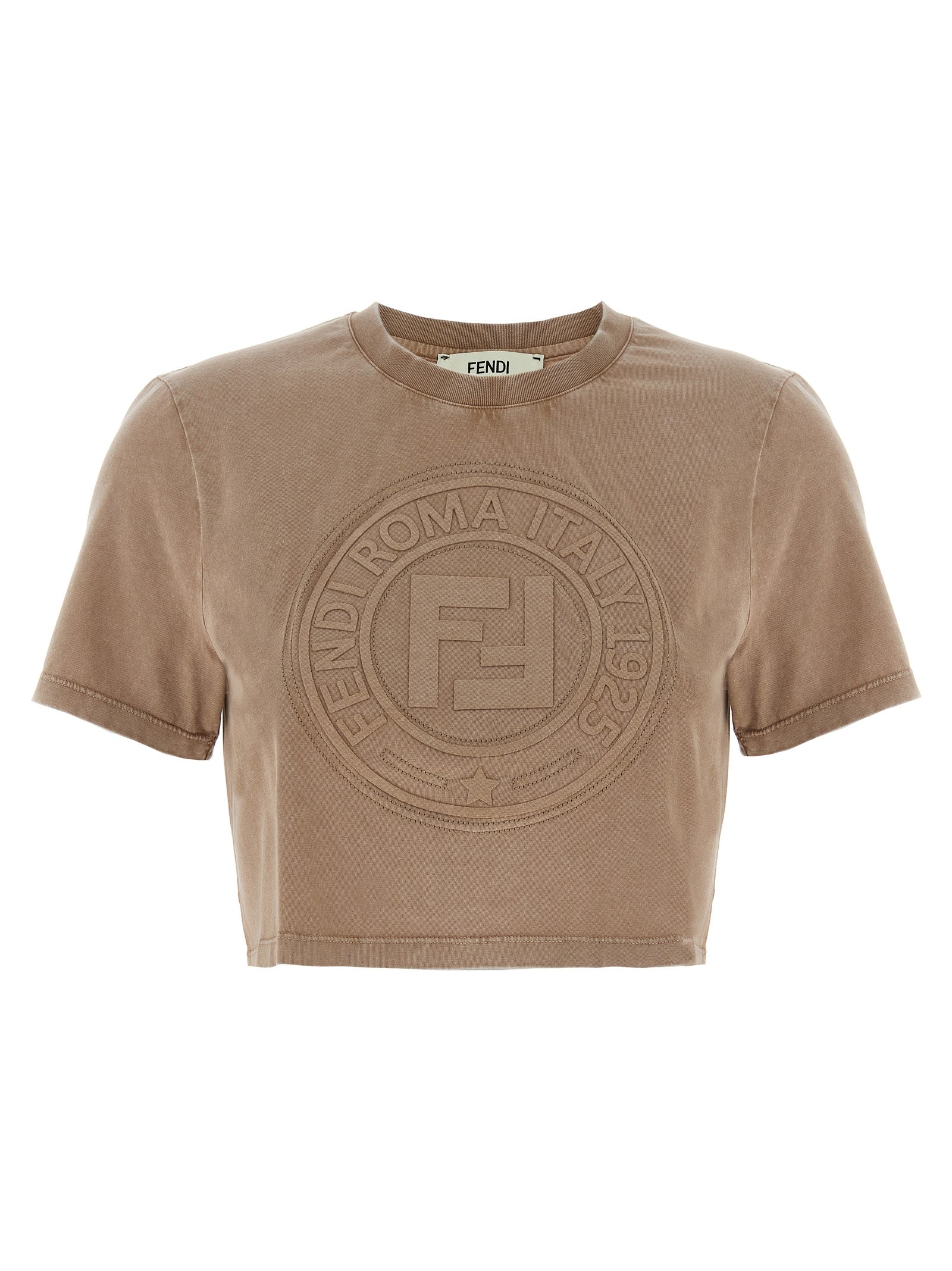 Indulge in the Fendi Brown Cotton T-Shirt, a luxurious blend of Italian craftsmanship and modern elegance, perfect for the discerning fashion lover.