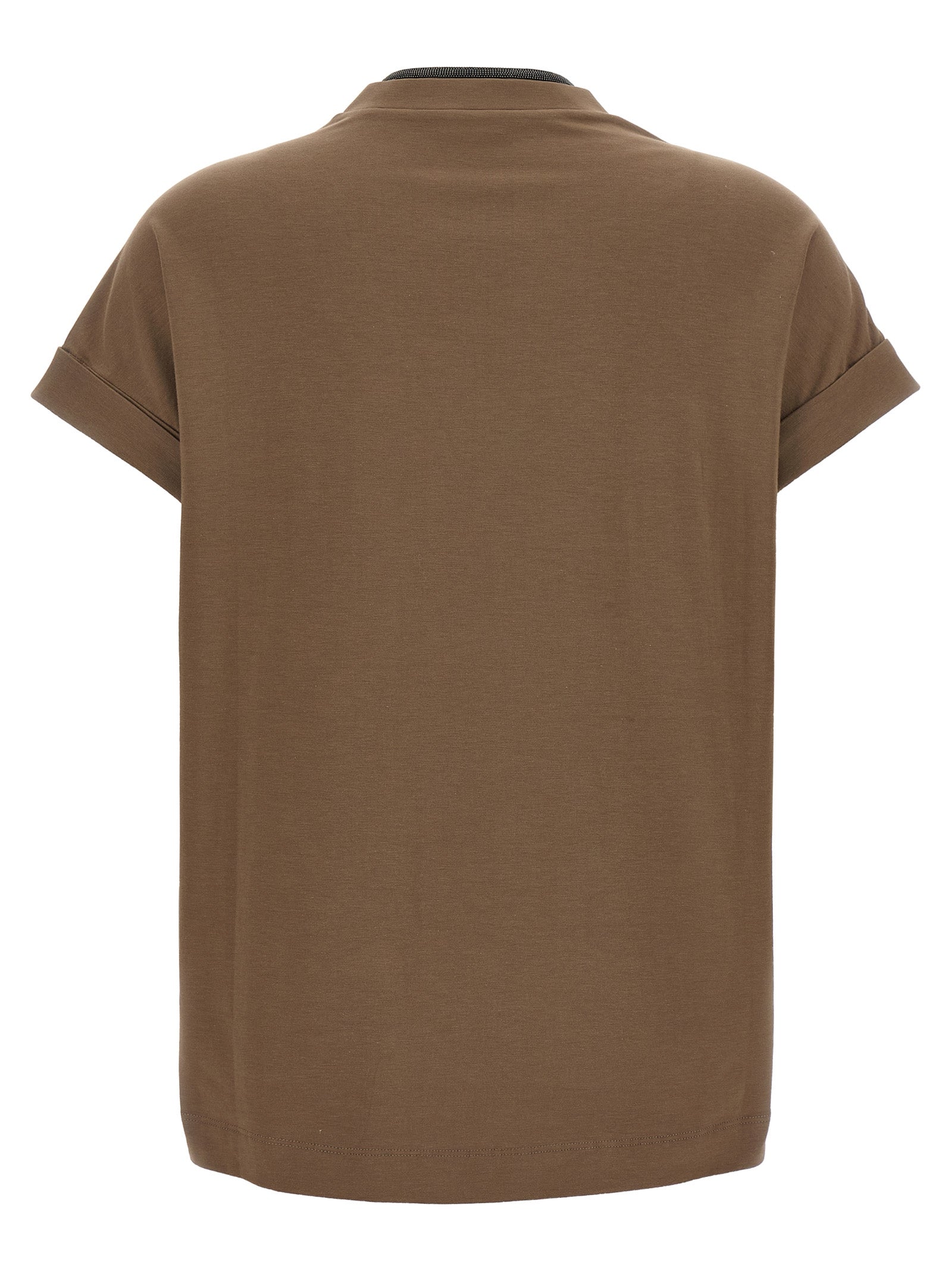 Brunello Cucinelli Brown Cotton T-Shirt - Artisanal Luxury Elegance