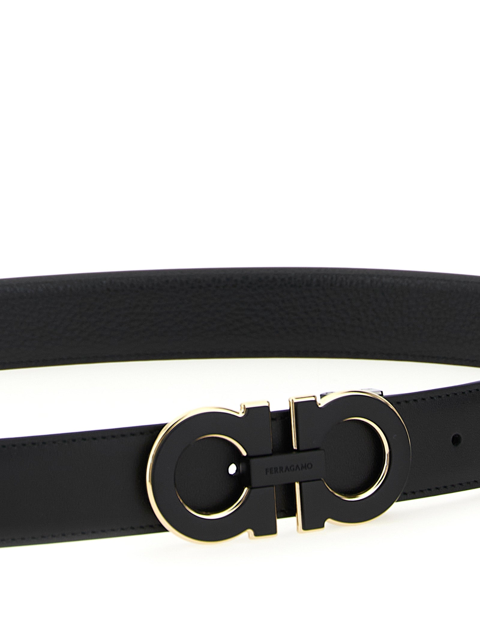 Ferragamo Black Calfskin Regular Belt