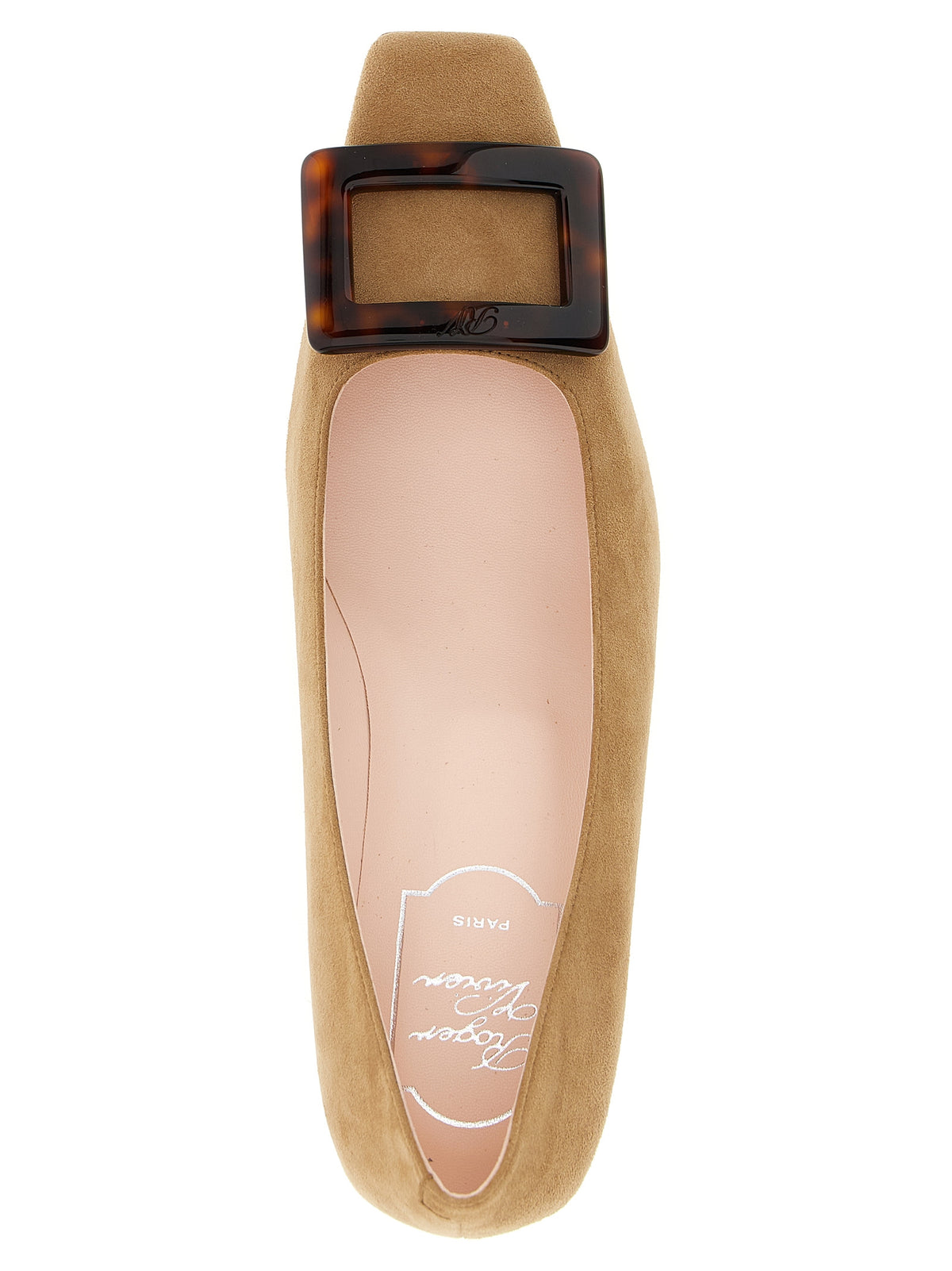 Roger Vivier Beige Goatskin Mid Heel Pumps - Timeless Luxury Elegance