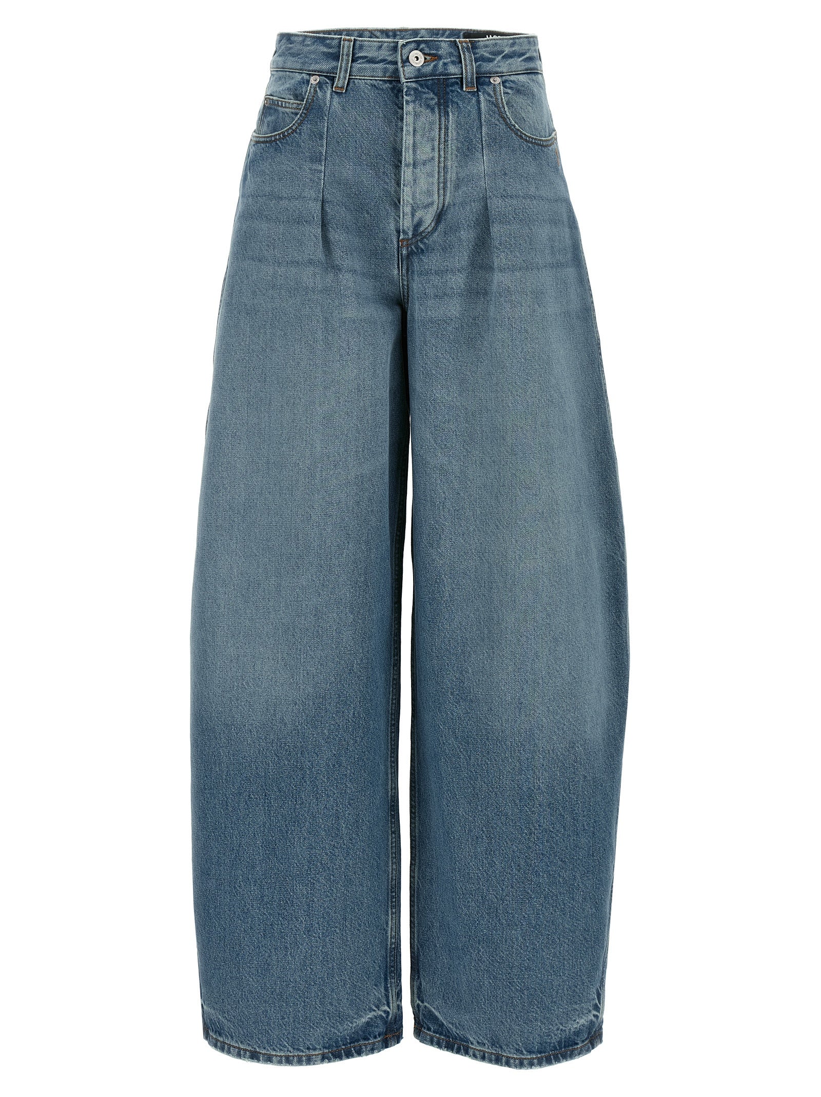 Indulge in the elegance of Jacquemus Blue Cotton High-Waisted Jean from the Le De-Nimes collection, where luxurious craftsmanship meets a striking silhouette for the discerning fashionista.