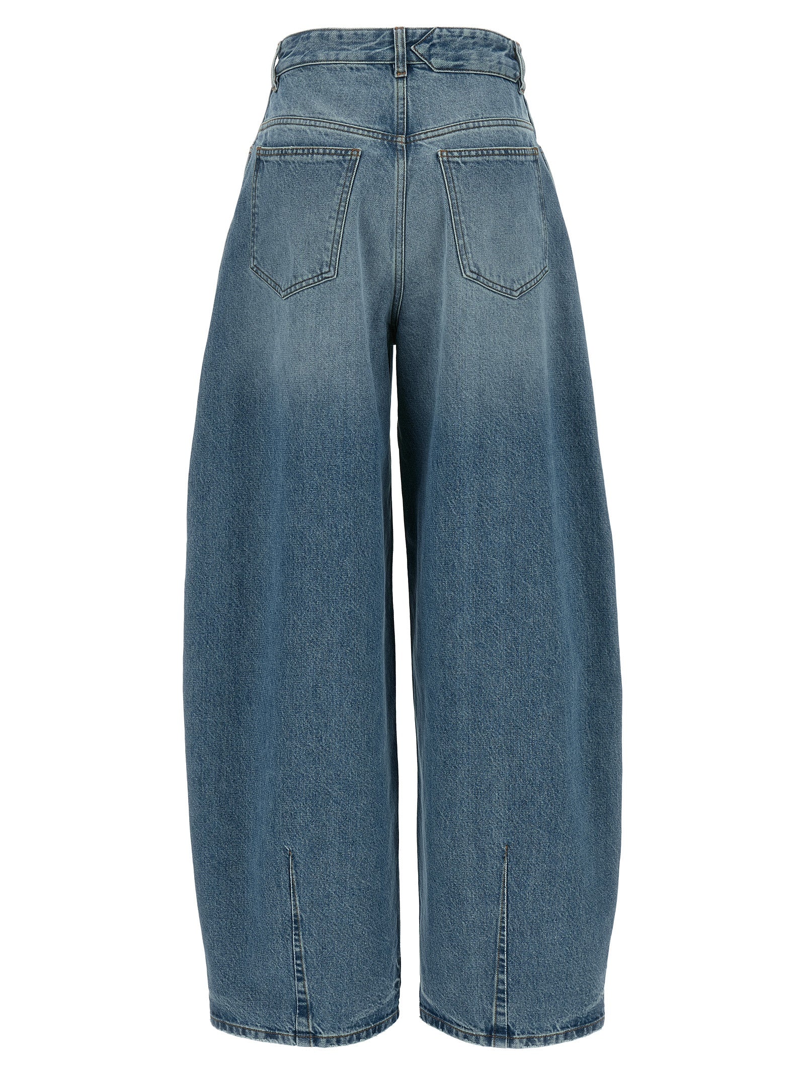 Discover the Jacquemus Blue Cotton High-Waisted Jean from the Le De-Nimes collection, where exquisite craftsmanship meets a striking silhouette for the modern connoisseur.