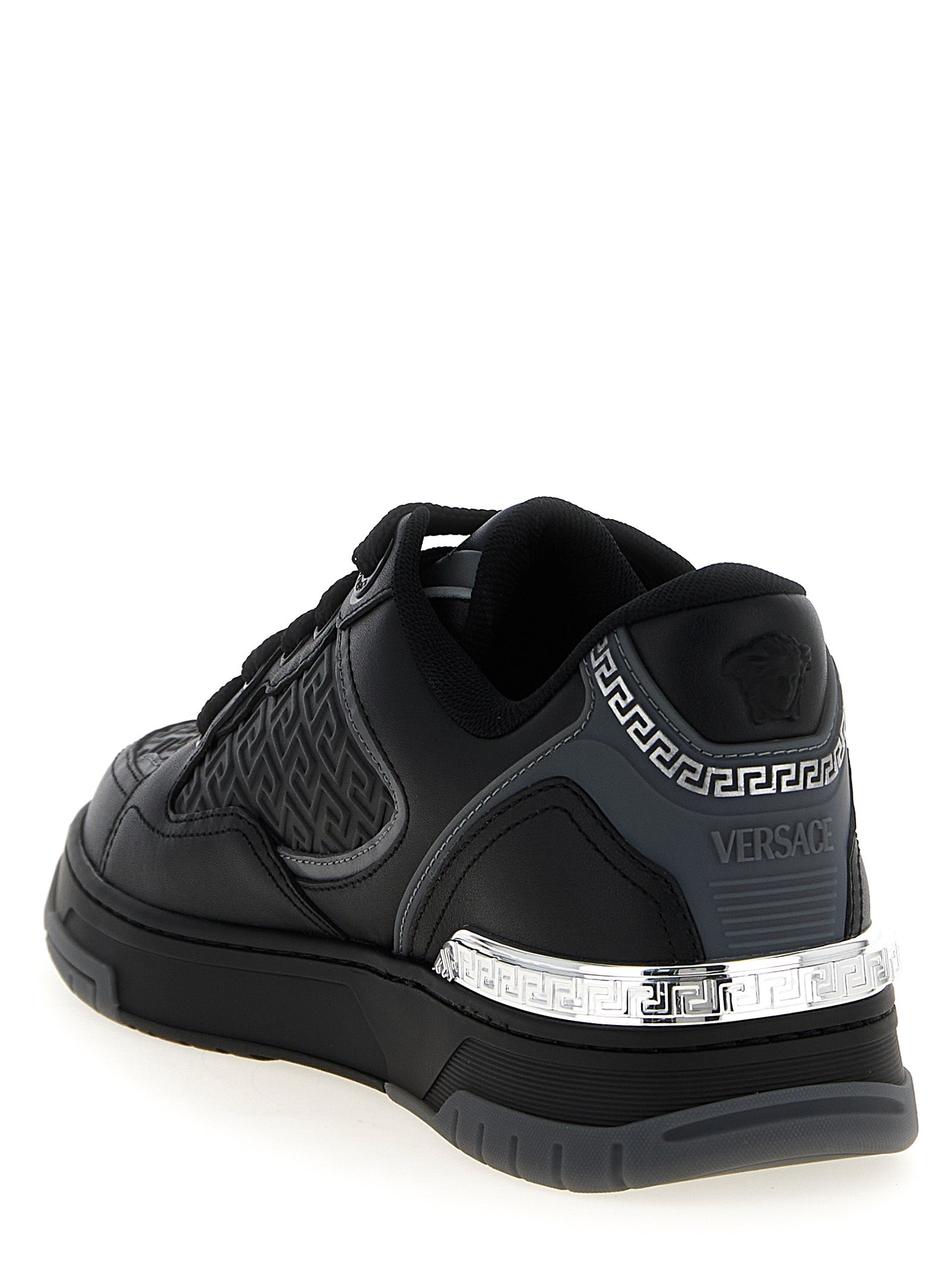 Versace Black Calfskin Athletic Sneakers - Luxury Footwear