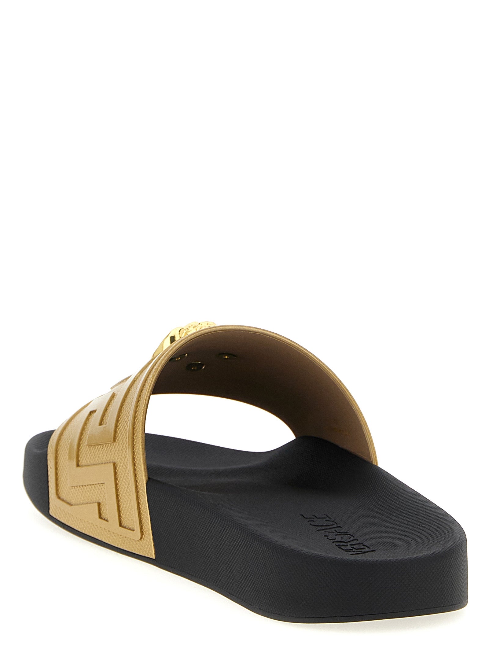 Versace Gold Glass Slides - Exquisite Luxury Footwear for All