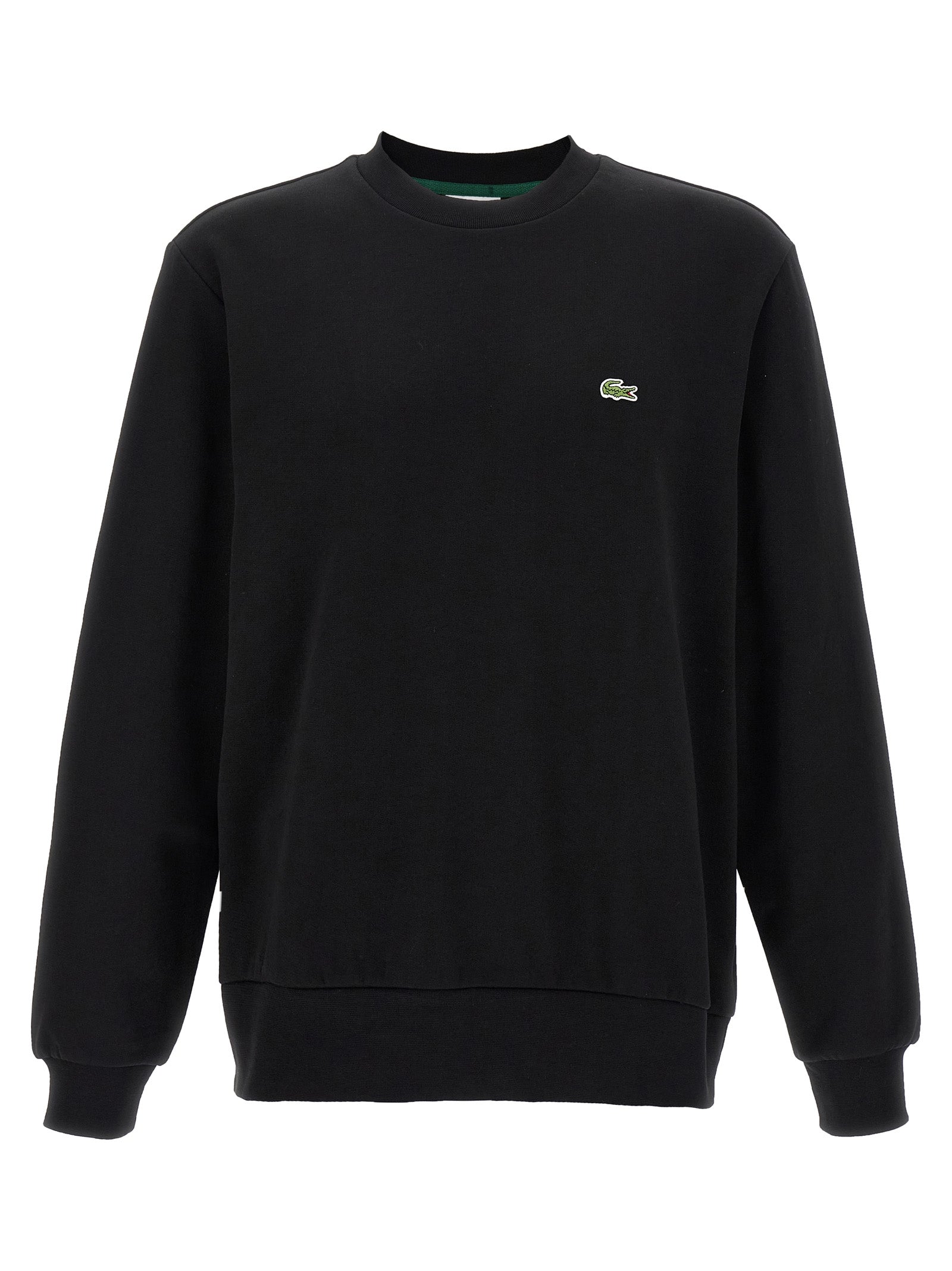 Elevate your style with the Lacoste Black Cotton Sweatshirt, a luxurious blend of comfort and sophistication, perfect for the discerning individual seeking effortless elegance.