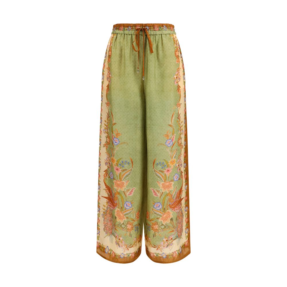 Zimmermann Indra Multicolor Silk Casual Pants - Elevated Elegance