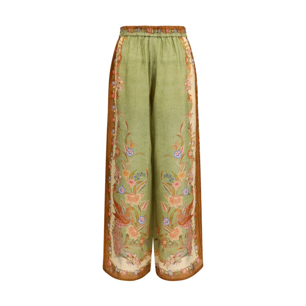 Zimmermann Indra Multicolor Silk Casual Pants - Elevated Elegance