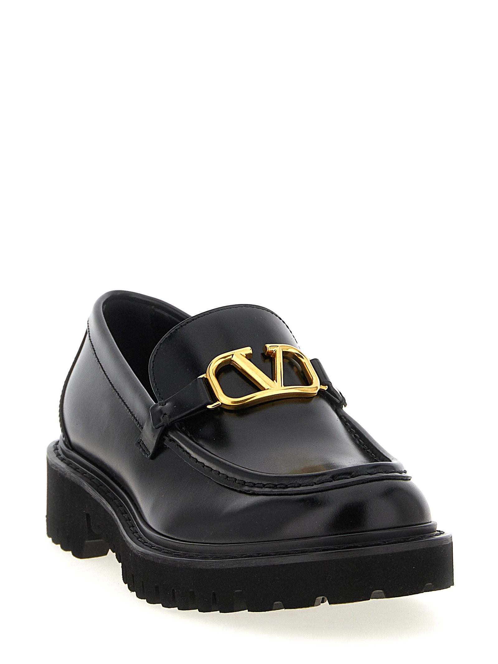 Valentino Garavani Black Calfskin Slip-On Loafers