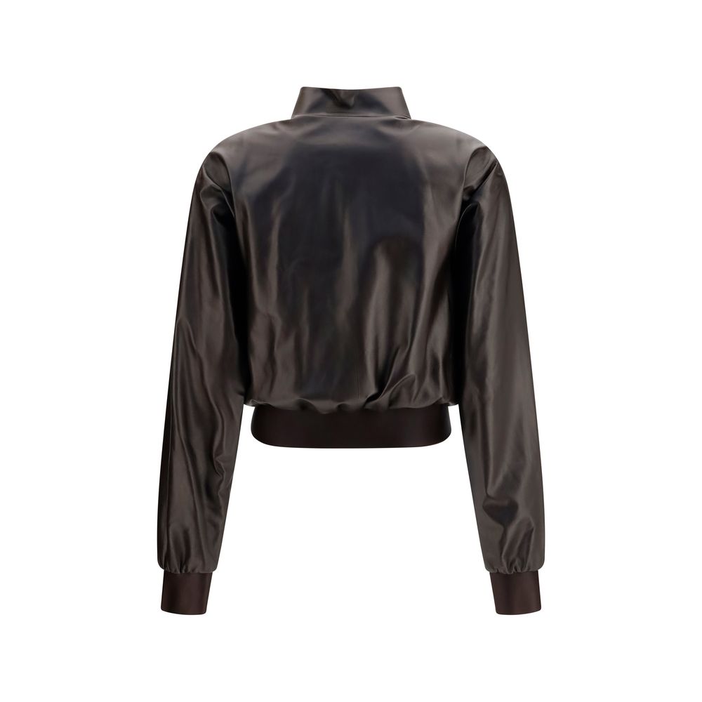 Elevate your wardrobe with the Gucci Brown Lamb Ovis Aries Bomber, a luxurious blend of soft nappa leather and exquisite craftsmanship, perfect for any discerning style.