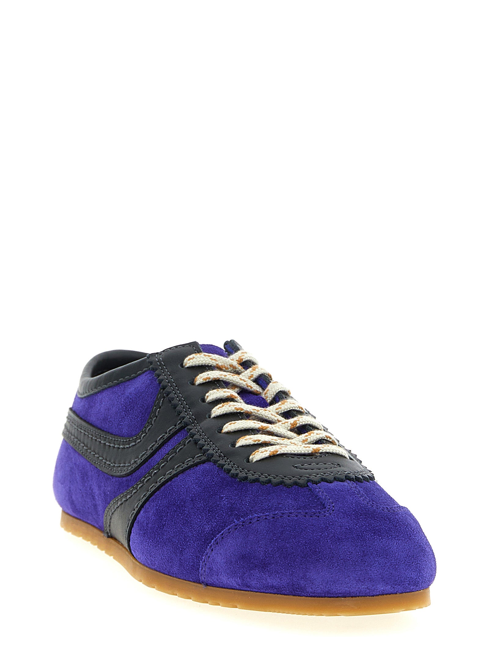Dries Van Noten Purple Calfskin Low Top Sneakers