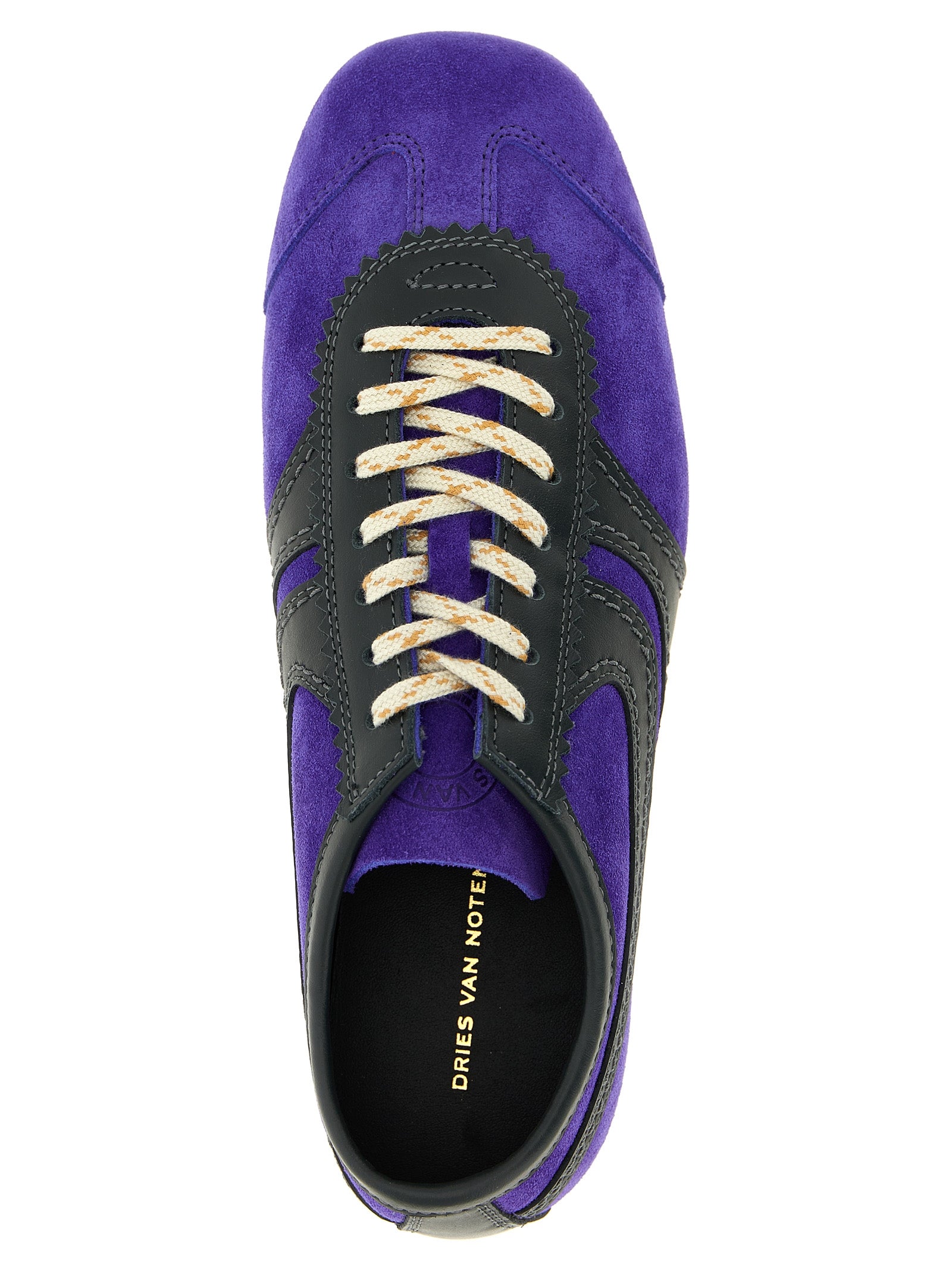 Dries Van Noten Purple Calfskin Low Top Sneakers