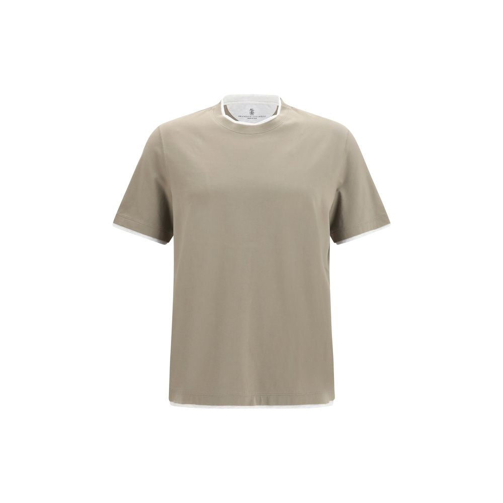 Elevate your wardrobe with the Brunello Cucinelli Bicolor Cotton T-Shirt, where refined craftsmanship meets luxurious comfort, perfect for the discerning individual.