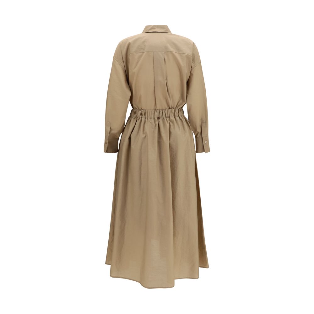 Elevate your wardrobe with the Brunello Cucinelli Beige Cotton Casual Dress, a masterpiece of luxurious craftsmanship and timeless elegance, perfect for any occasion.