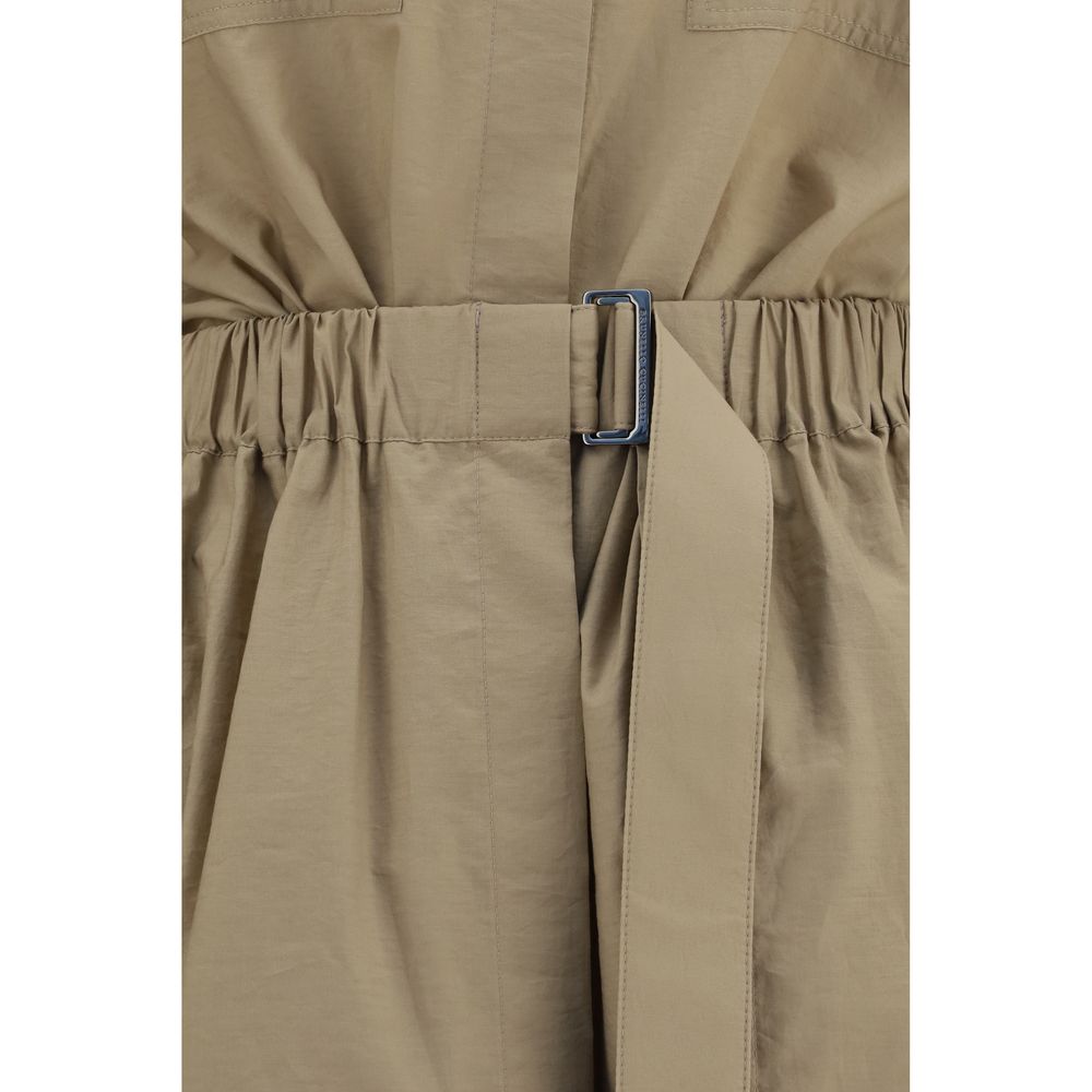 Experience the allure of the Brunello Cucinelli Beige Cotton Casual Dress, a seamless blend of elegance and comfort, crafted for timeless sophistication in every moment.