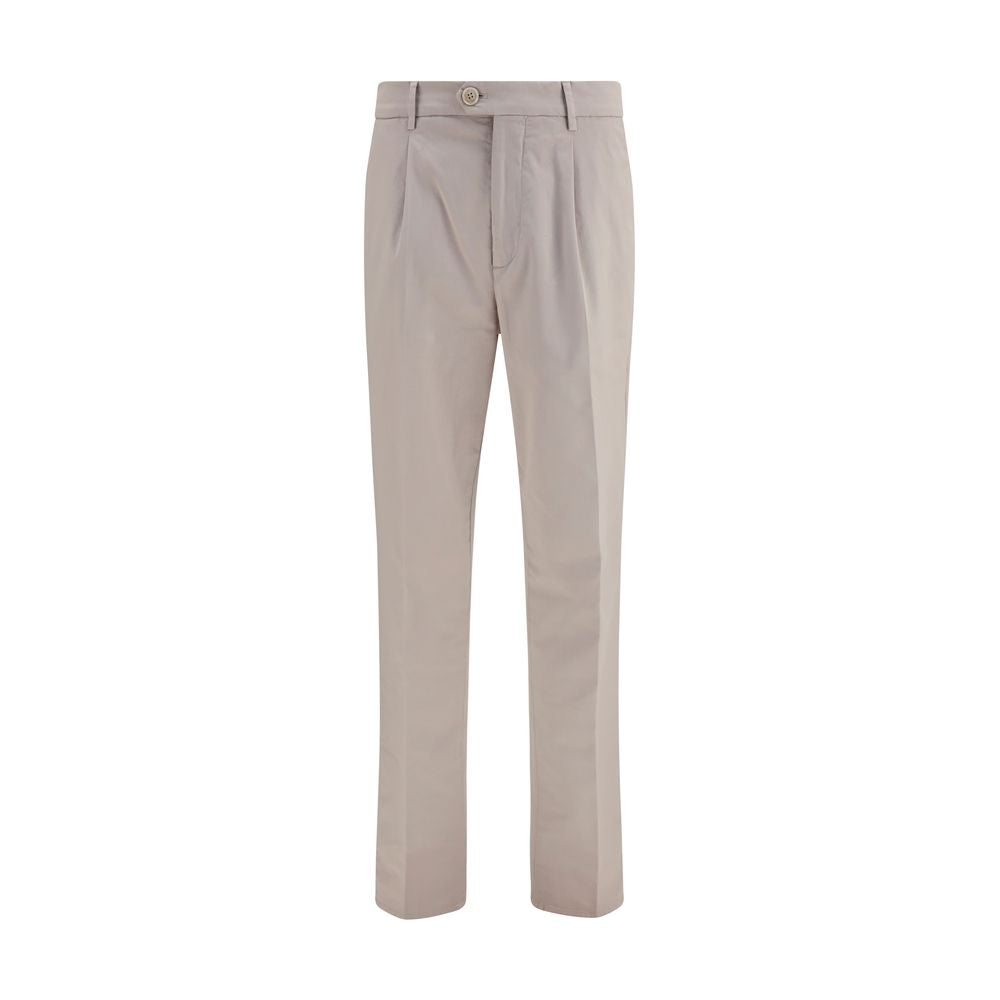 Indulge in the exquisite Brunello Cucinelli Beige Cotton Chino Pants, where luxurious craftsmanship meets timeless elegance, perfect for the discerning individual.