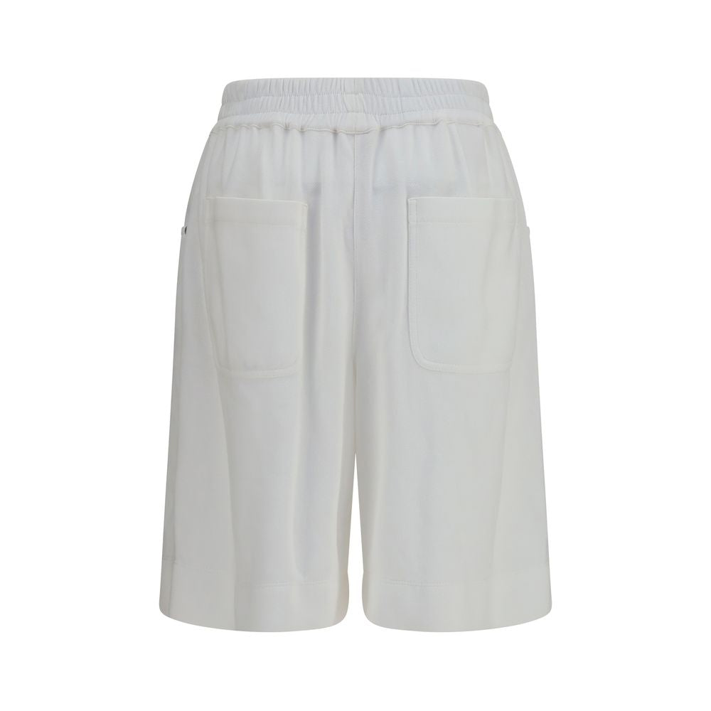 Brunello Cucinelli White Cotton Bermuda Shorts - Timeless Luxury