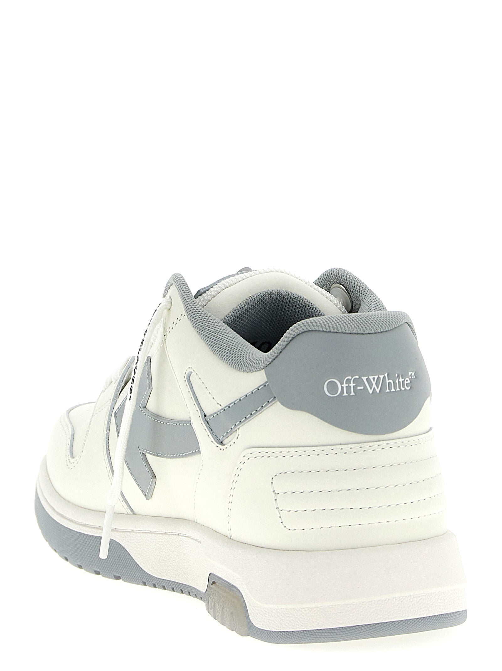Elevate your style with Off-White Gray Leather Low Top Sneakers, a fusion of luxury and modernity, crafted for the discerning individual who values sophistication.