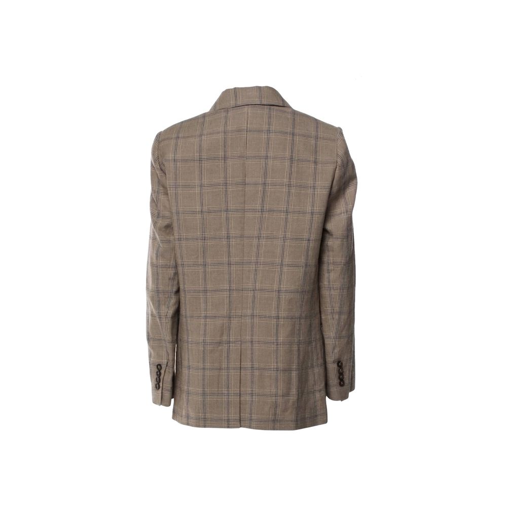 Brunello Cucinelli Brown Linen Blazer | Exquisite Couture Elegance