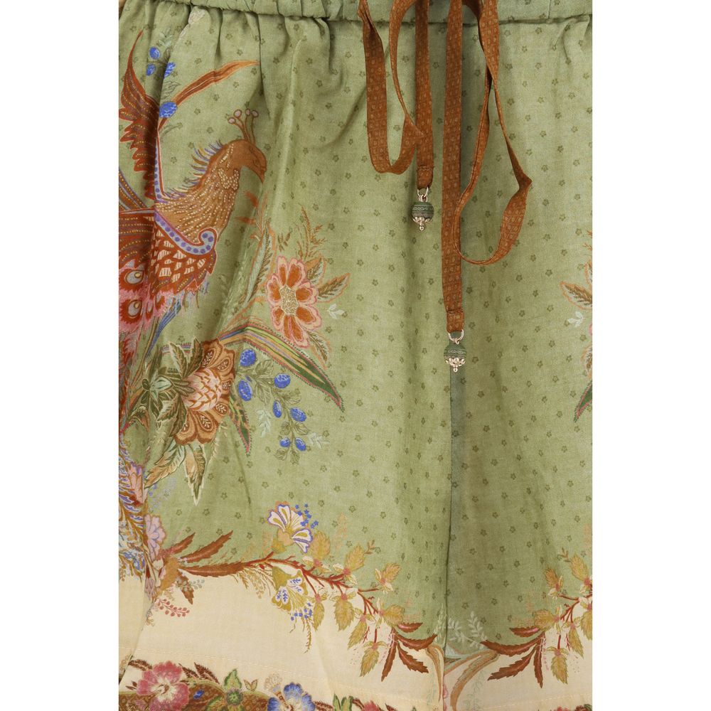 Elevate your wardrobe with Zimmermann Multicolor Silk Bermuda Shorts, crafted from luxurious silk habotai, embodying elegance and sophistication for every occasion.