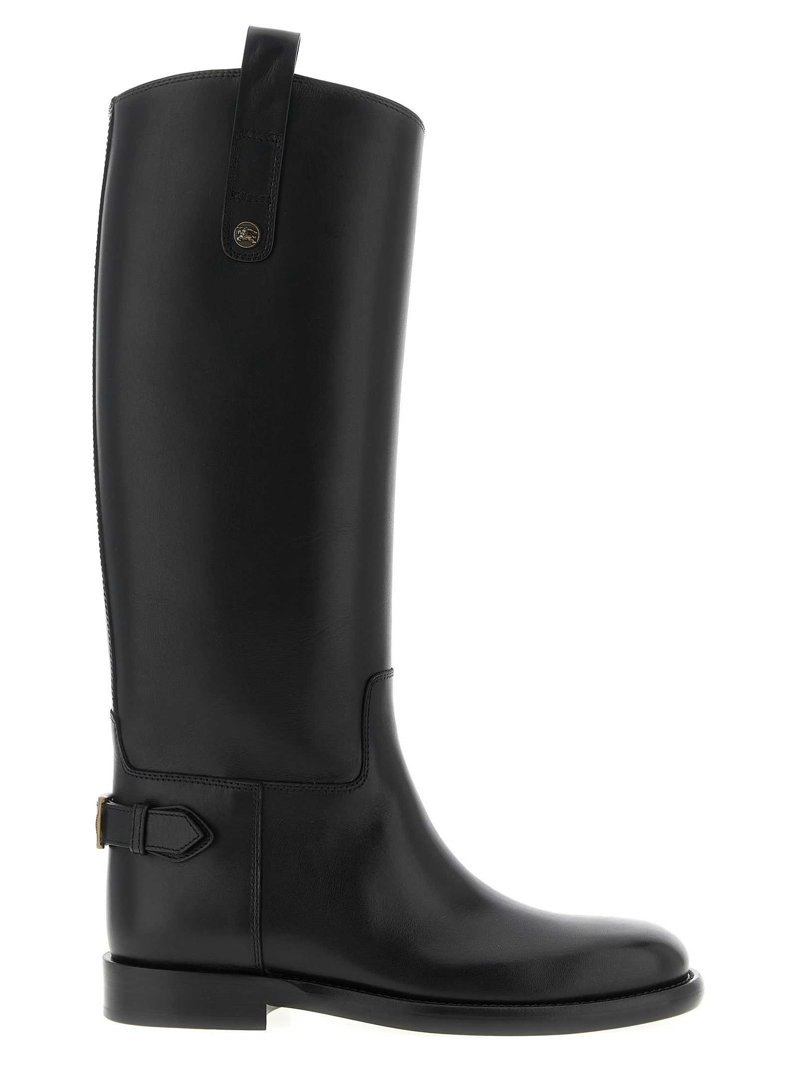 Burberry Black Calfskin Over The Knee Boots - Timeless Luxury
