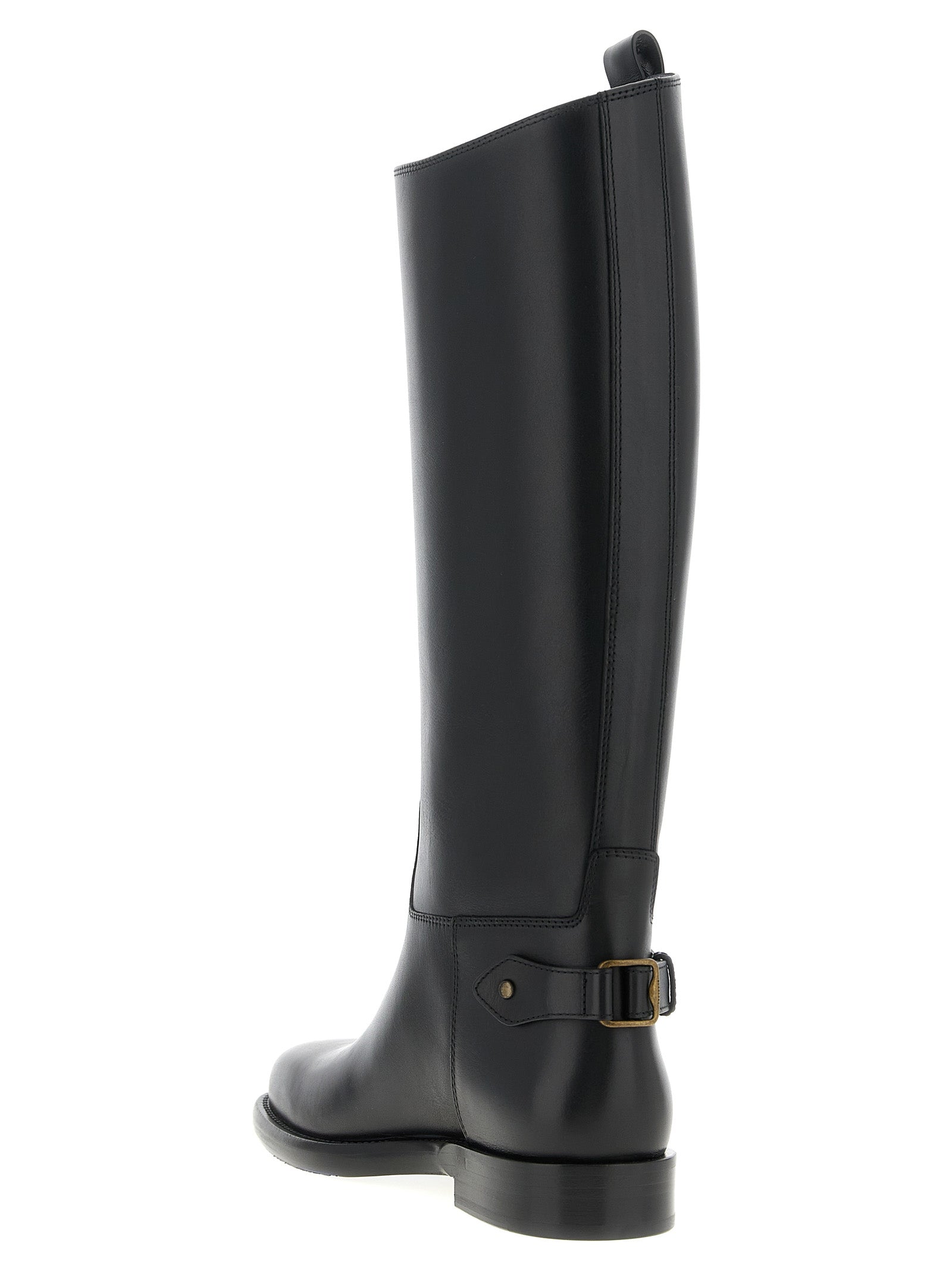 Burberry Black Calfskin Over The Knee Boots - Timeless Luxury