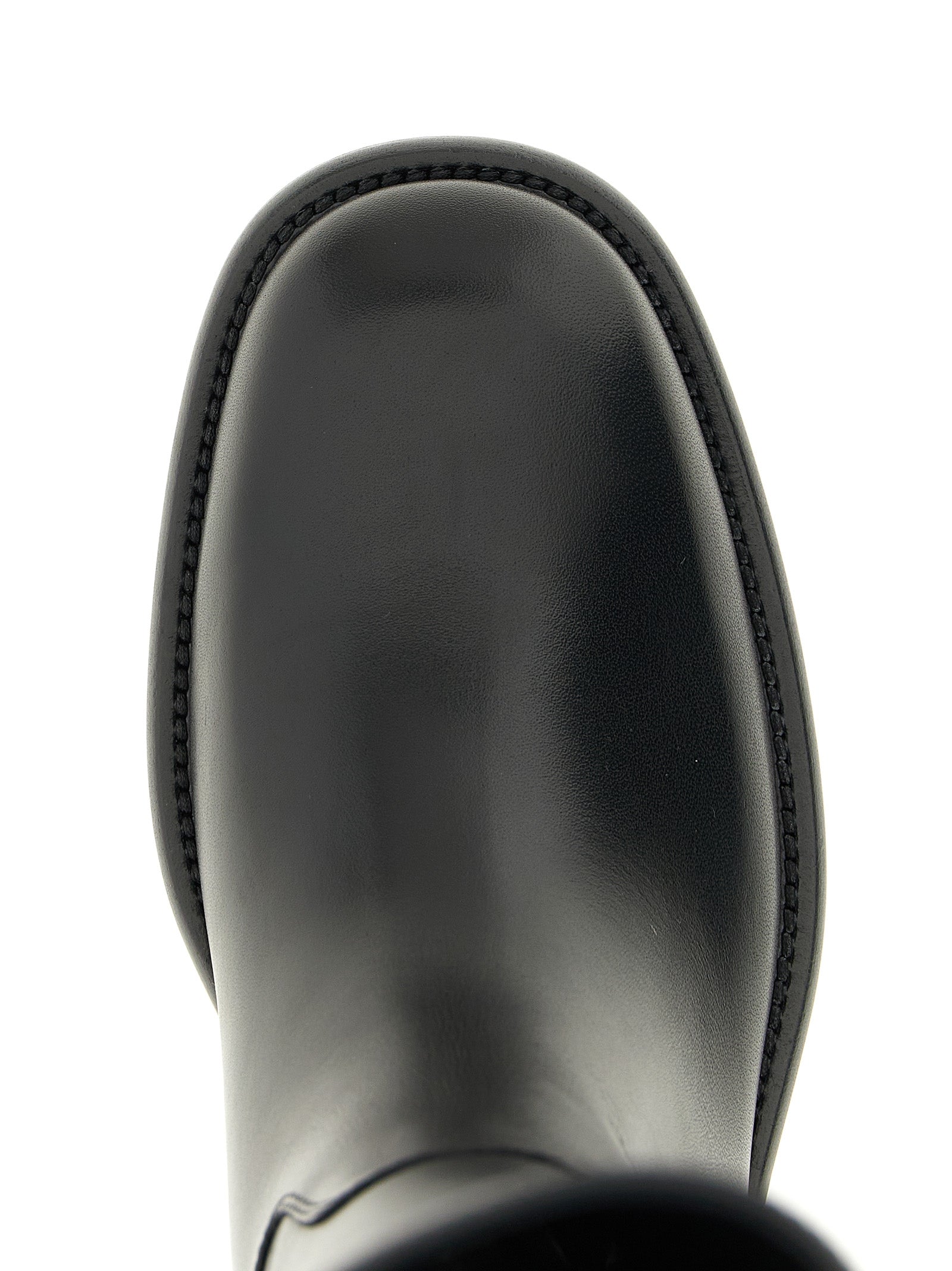 Burberry Black Calfskin Over The Knee Boots - Timeless Luxury