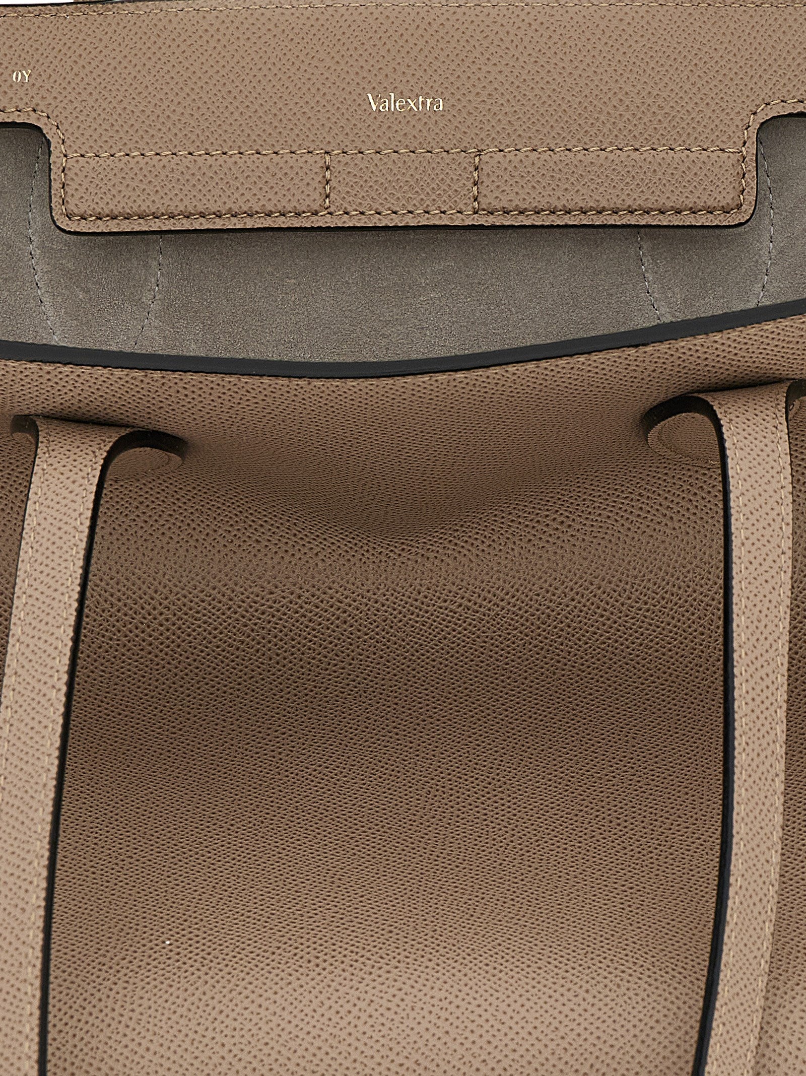 Valextra Beige Calfskin Tote Bag
