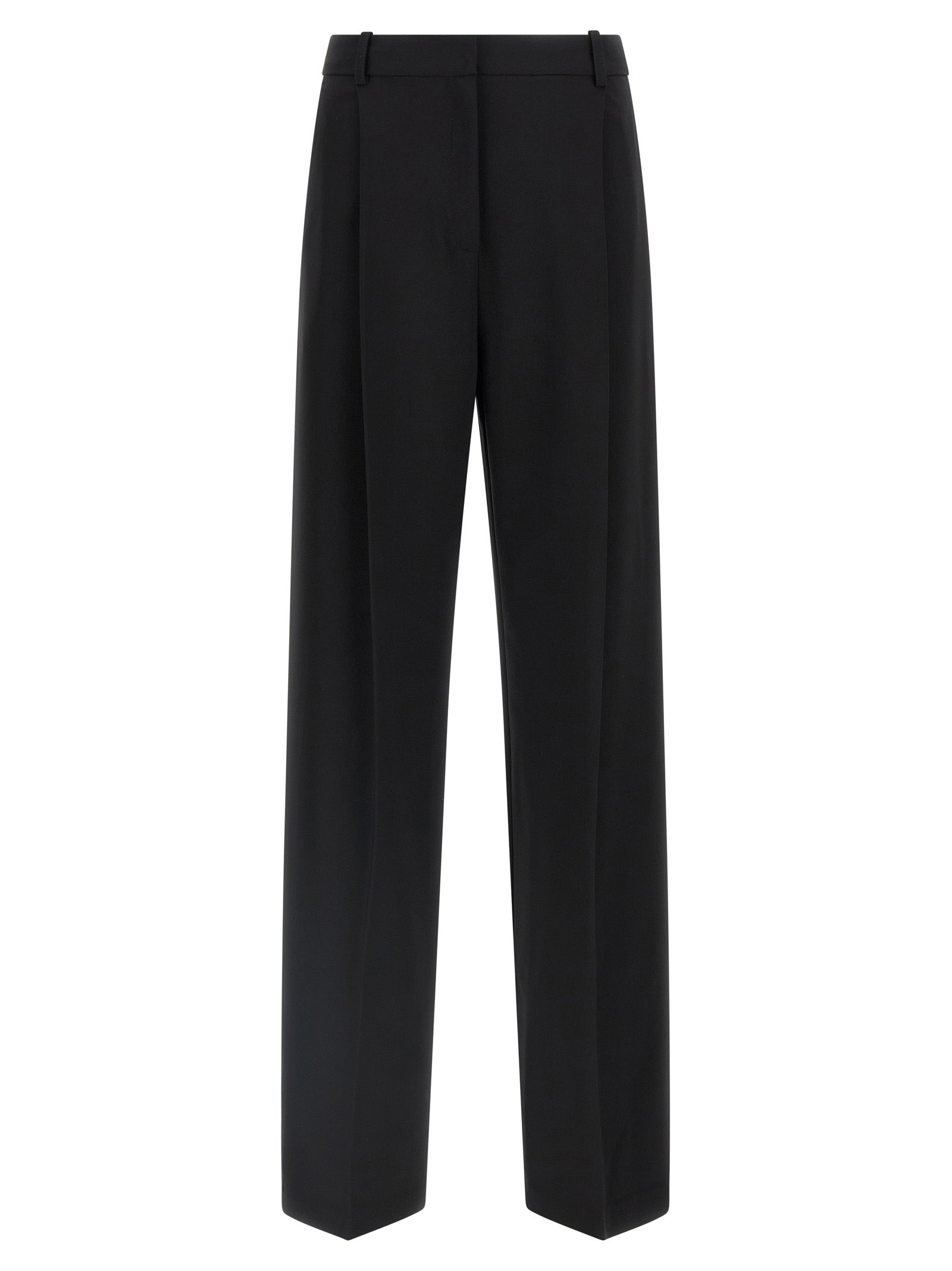 Elisabetta Franchi Black Wide-Leg Casual Pants - Timeless Elegance