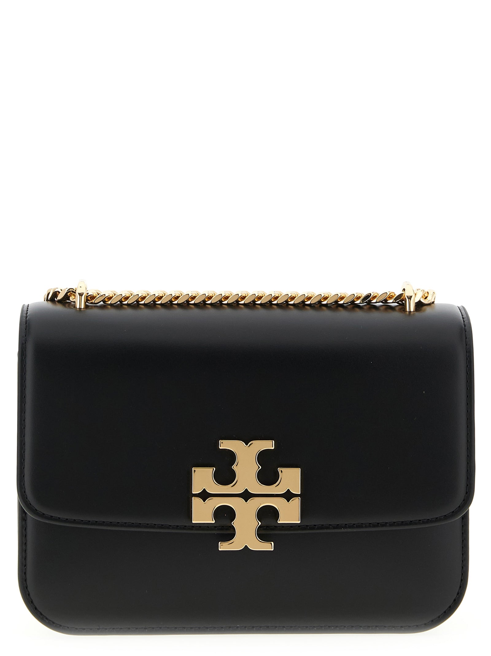 Indulge in the Tory Burch Black Calfskin Crossbody Bag, a masterpiece of elegance crafted from sumptuous leather, perfect for elevating any occasion with timeless sophistication.
