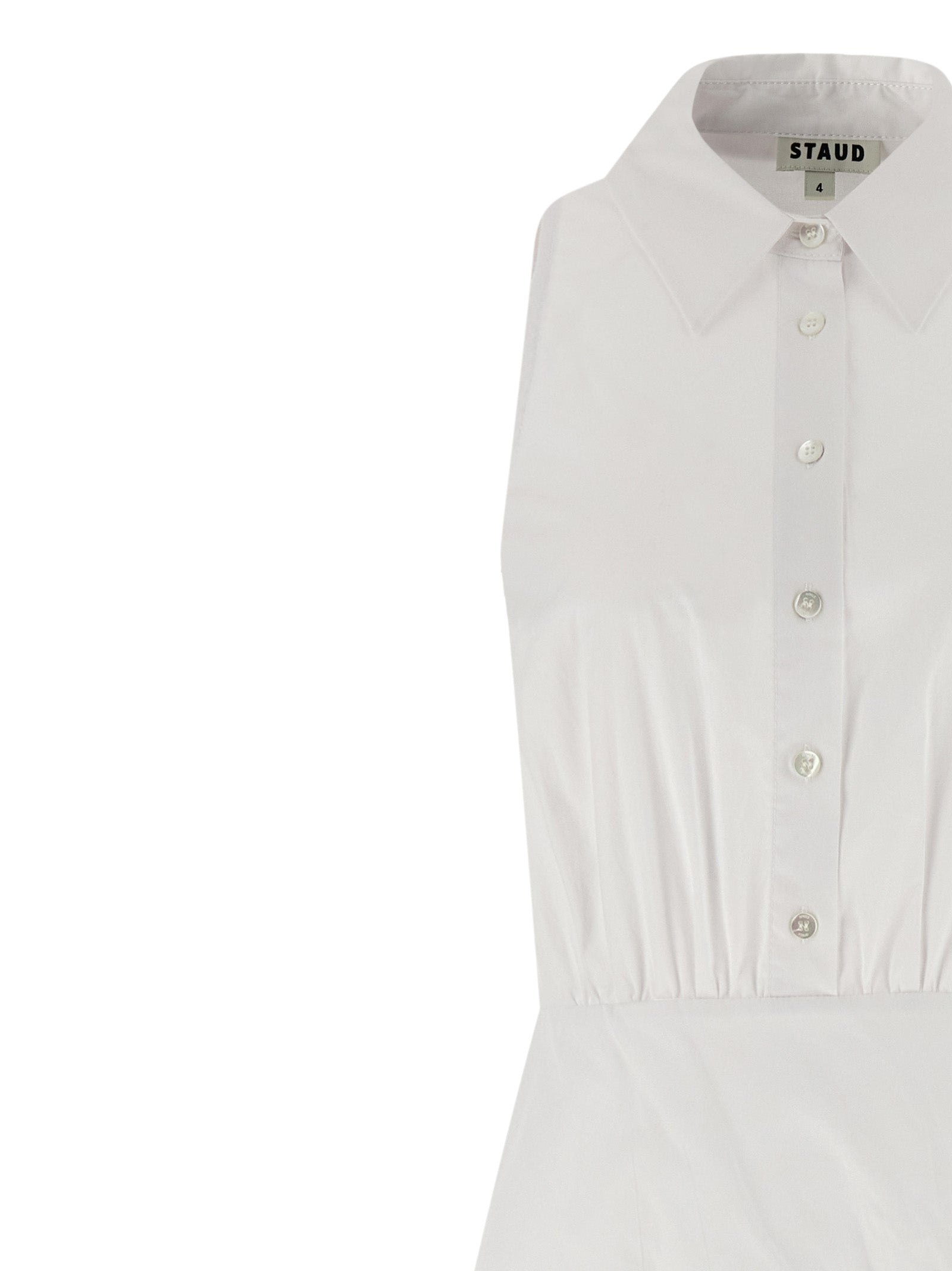 Staud White Cotton Midi Dress - Timeless Elegance Redefined