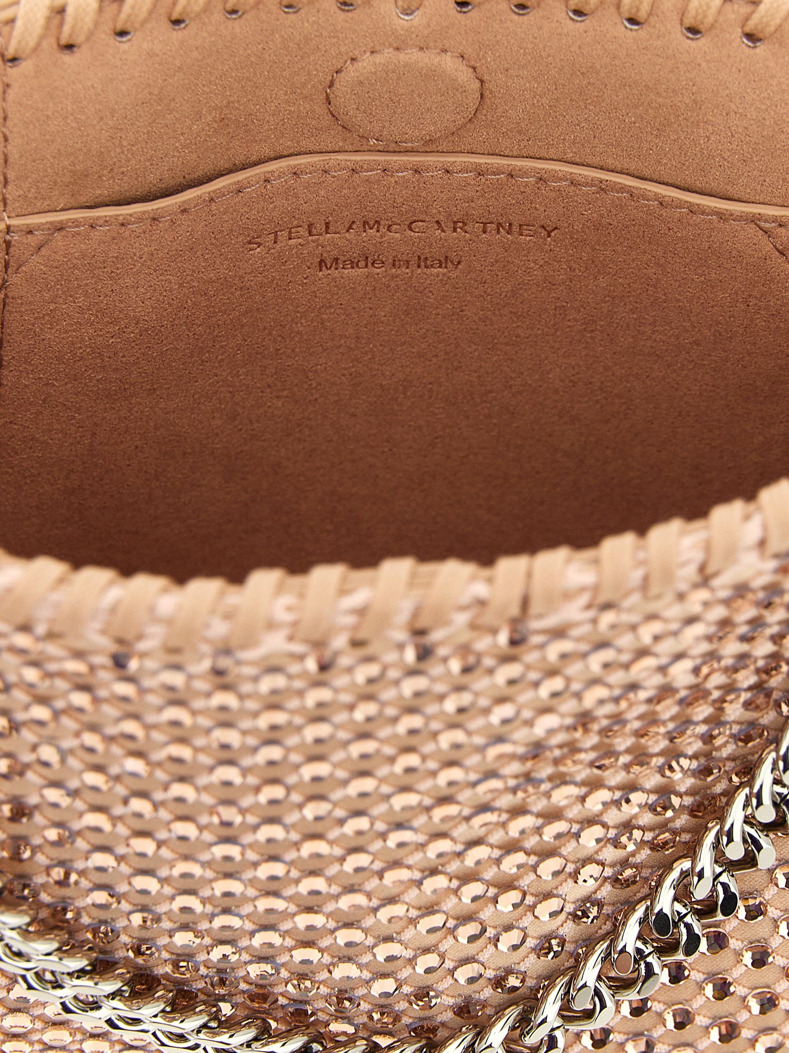 Discover the Stella McCartney Multicolor Polyamide Handbag from the Falabella Nano collection, where sustainable luxury meets exquisite craftsmanship in a captivating pink design.