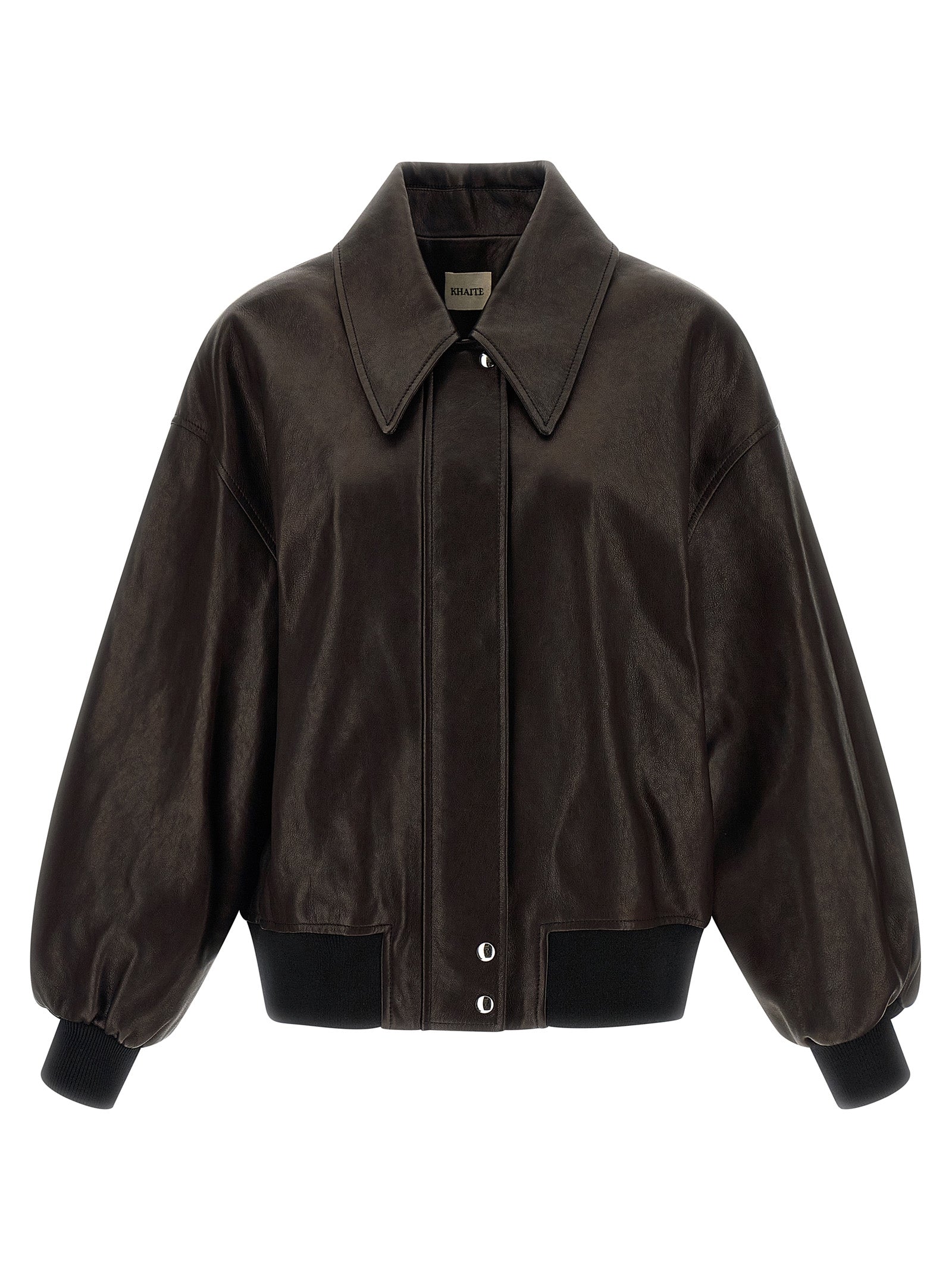 Khaite Brown Lamb Leather Leather Jacket