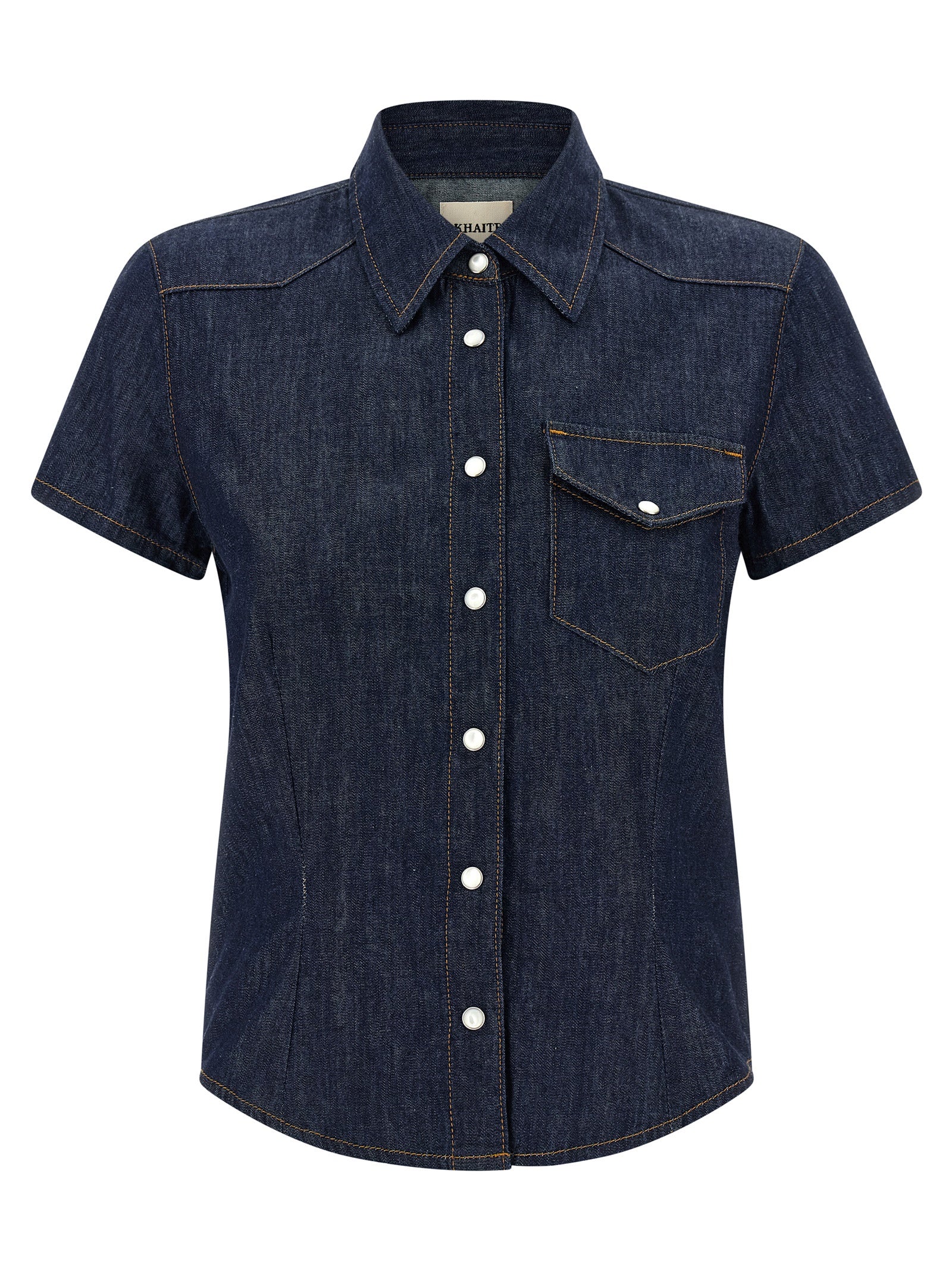 Indulge in the KHAITE Blue Cotton Blouse, a timeless piece crafted from premium cotton, embodying effortless luxury and sophistication for every occasion.