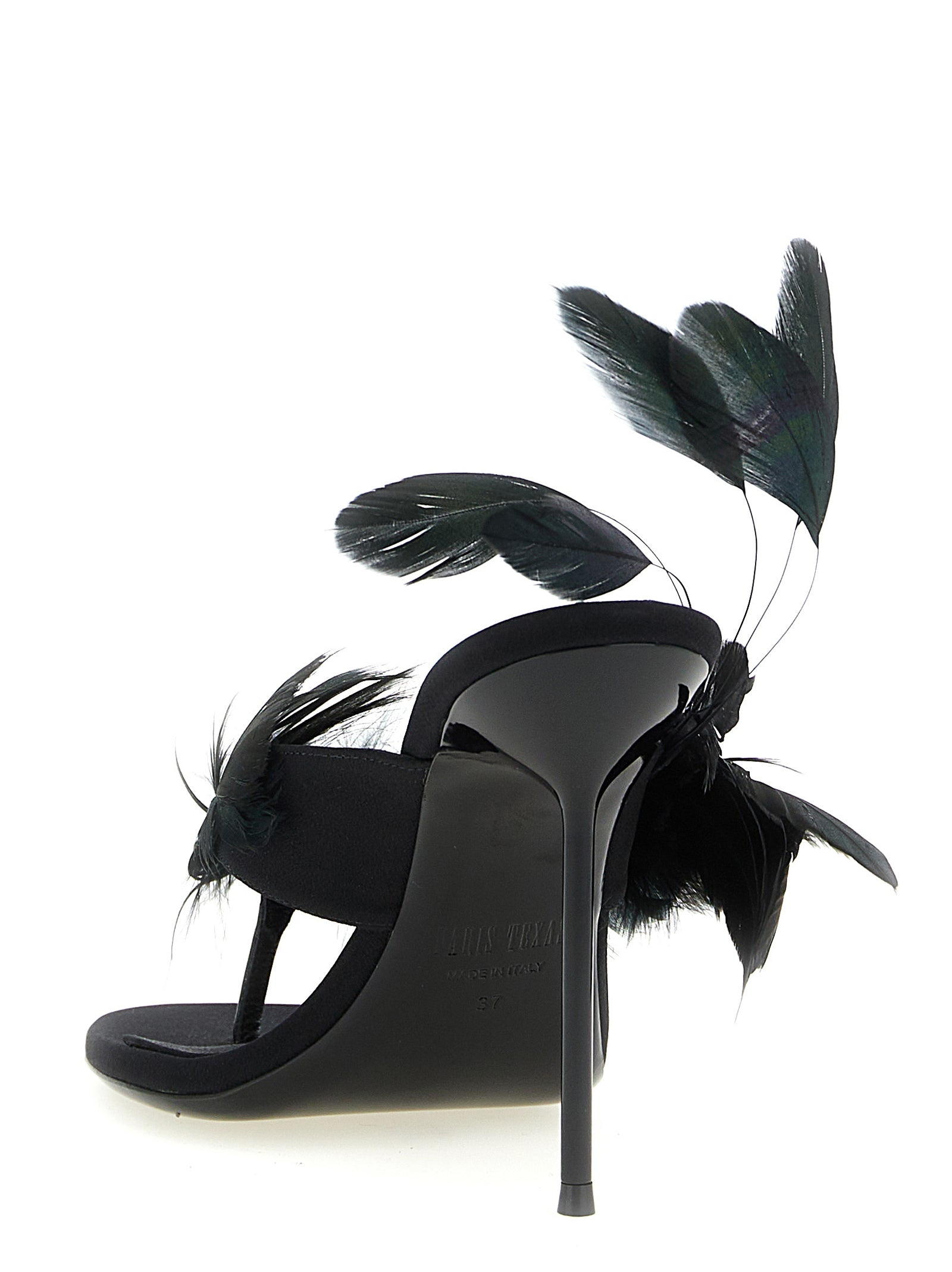 Paris Texas Black Silk Stiletto Heel Sandals - Timeless Elegance