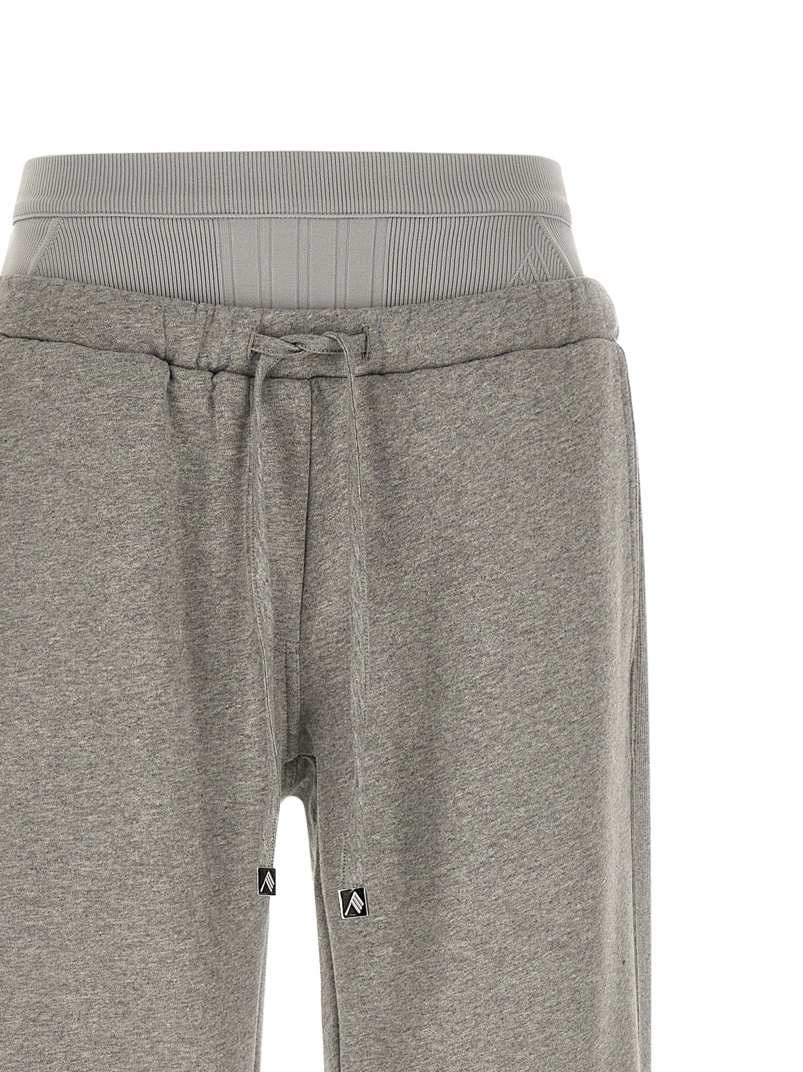 The Attico Gray Cotton Joggers - Luxury Athleisure Elegance