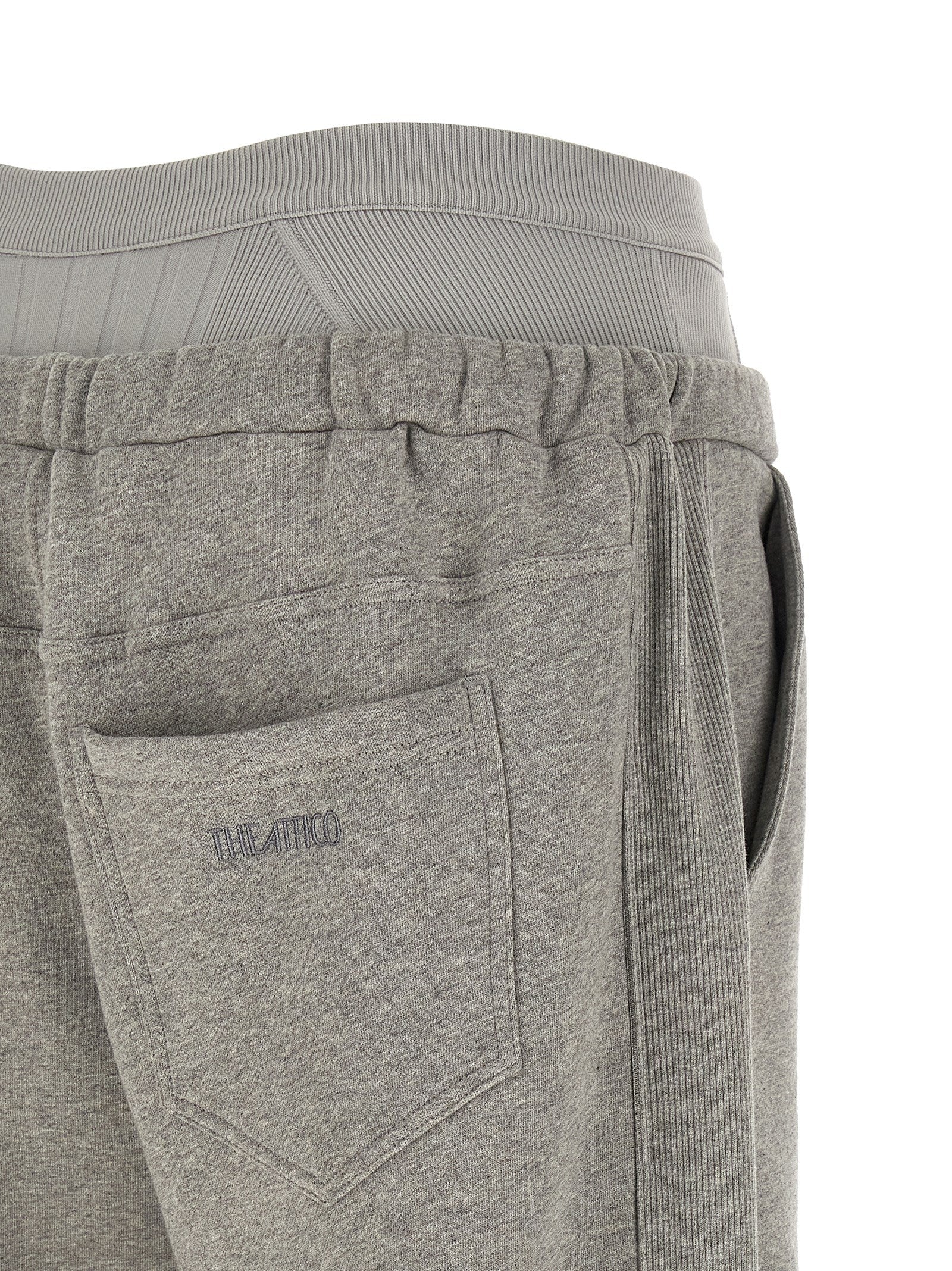 The Attico Gray Cotton Joggers - Luxury Athleisure Elegance
