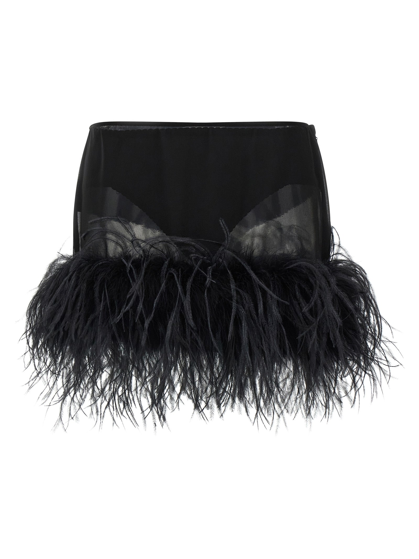 The Attico Black Polyester Long Skirt - Exquisite Haute Couture