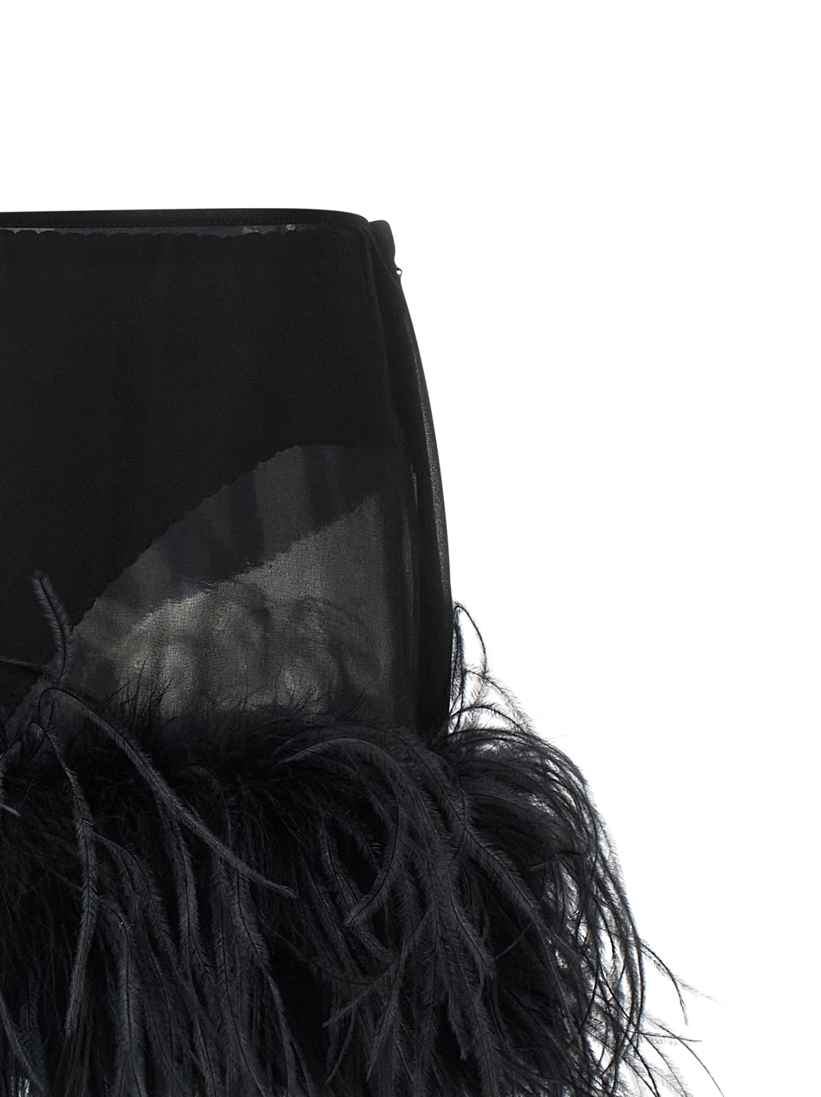 The Attico Black Polyester Long Skirt - Exquisite Luxury Fashion