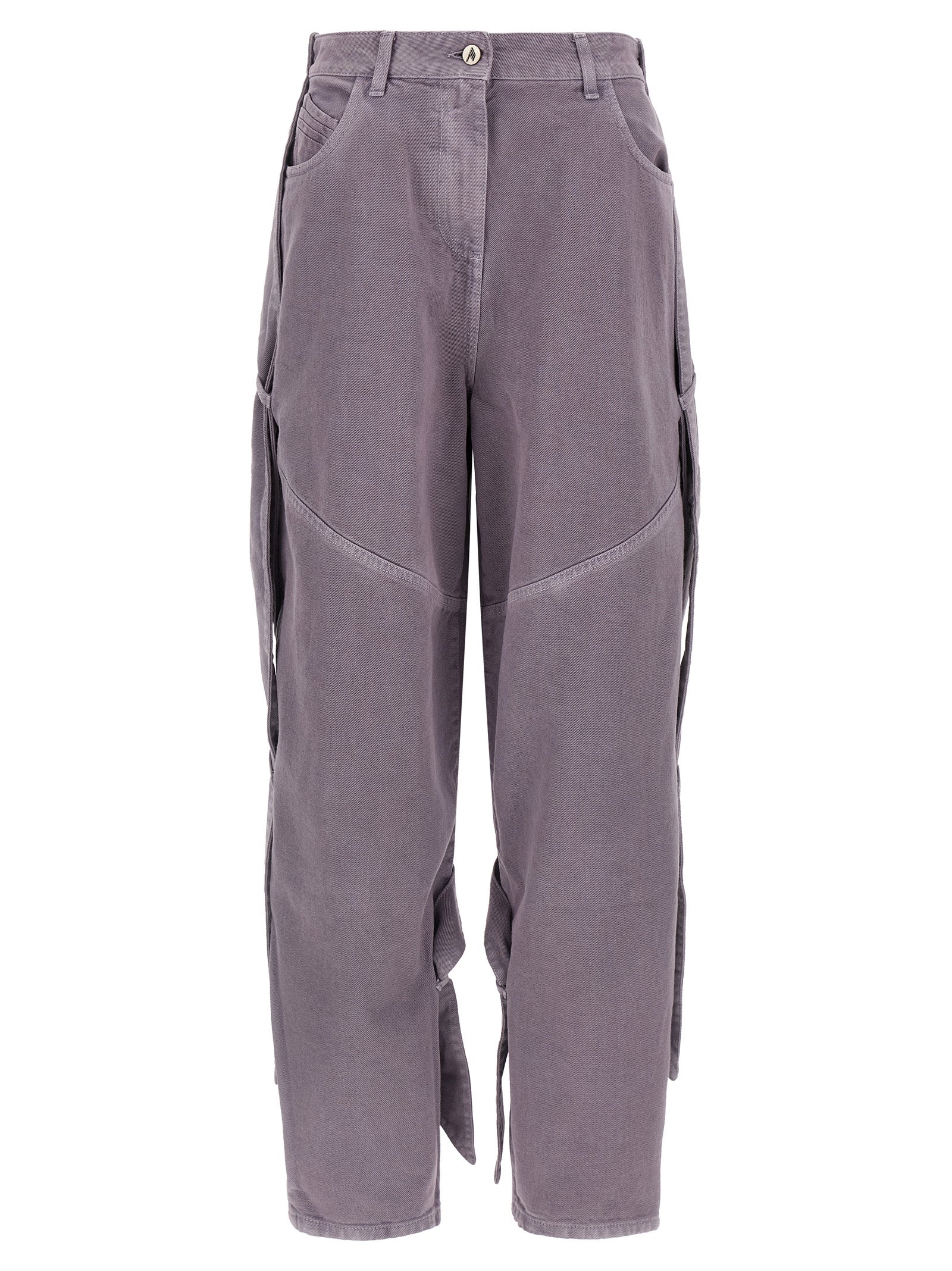 The Attico Purple Cotton Cargo Pants - Luxury Fashion Statement