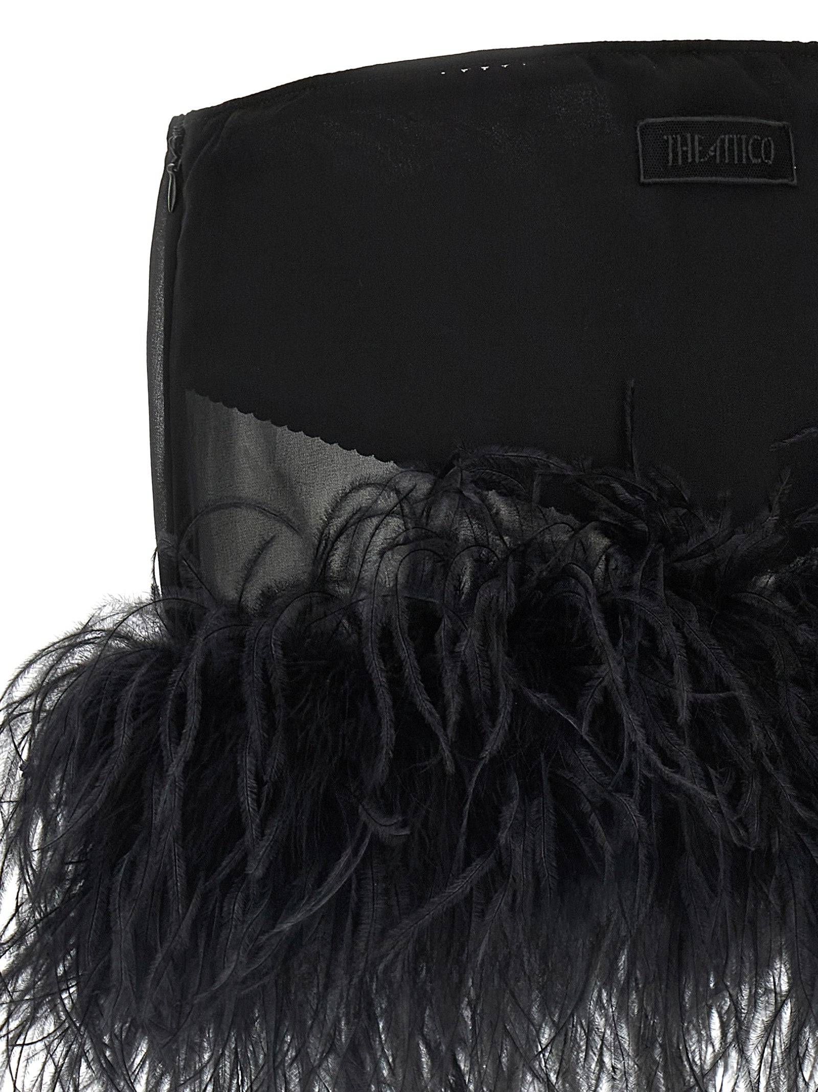The Attico Black Polyester Long Skirt - Exquisite Haute Couture Elegance