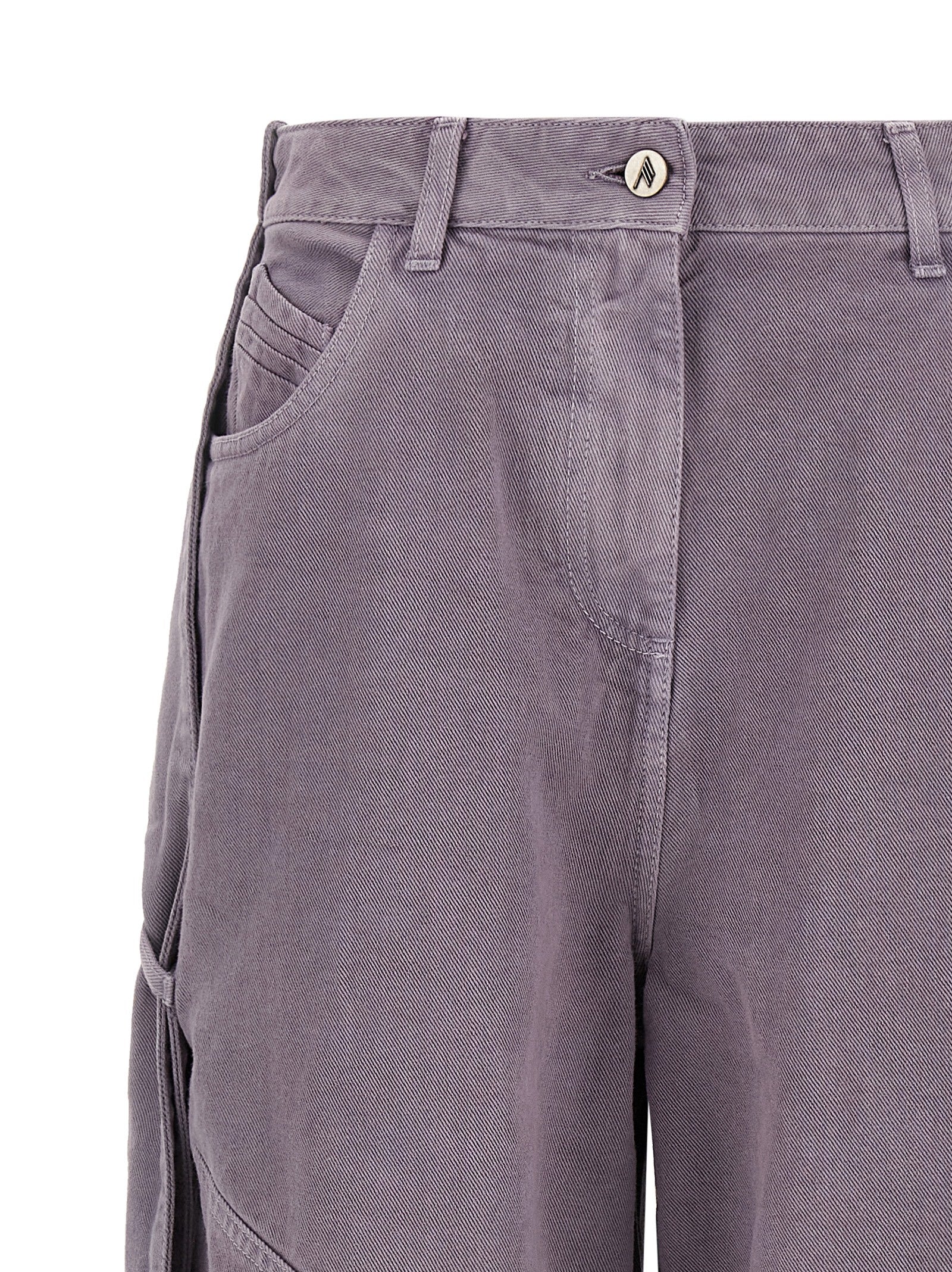 The Attico Purple Cotton Cargo Pants - Elevate Your Elegance