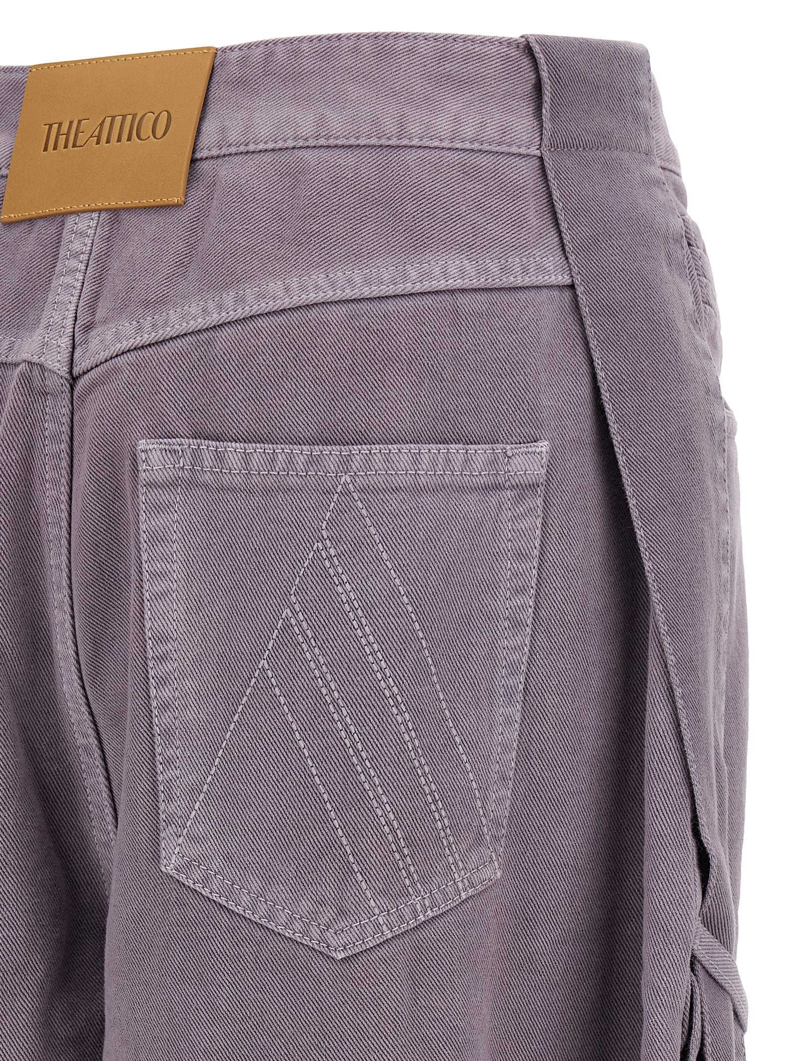 The Attico Purple Cotton Cargo Pants - Luxury Fashion Statement