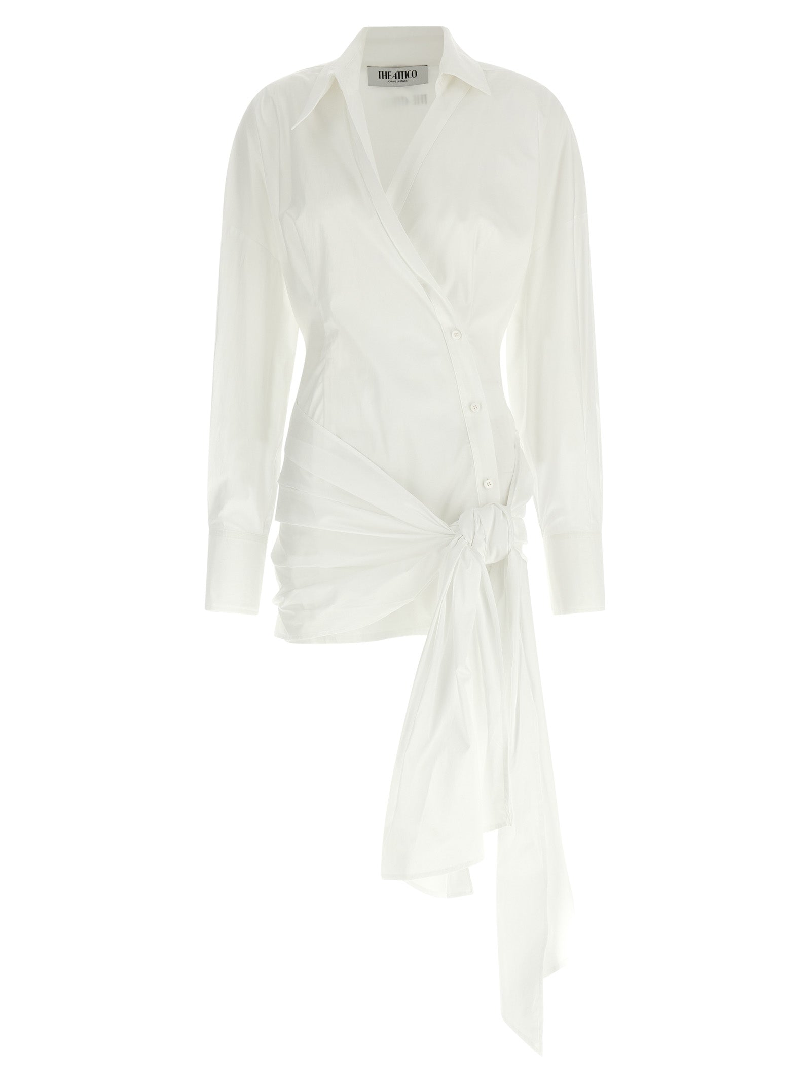 The Attico White Cotton Short Dress - Timeless Luxury Elegance