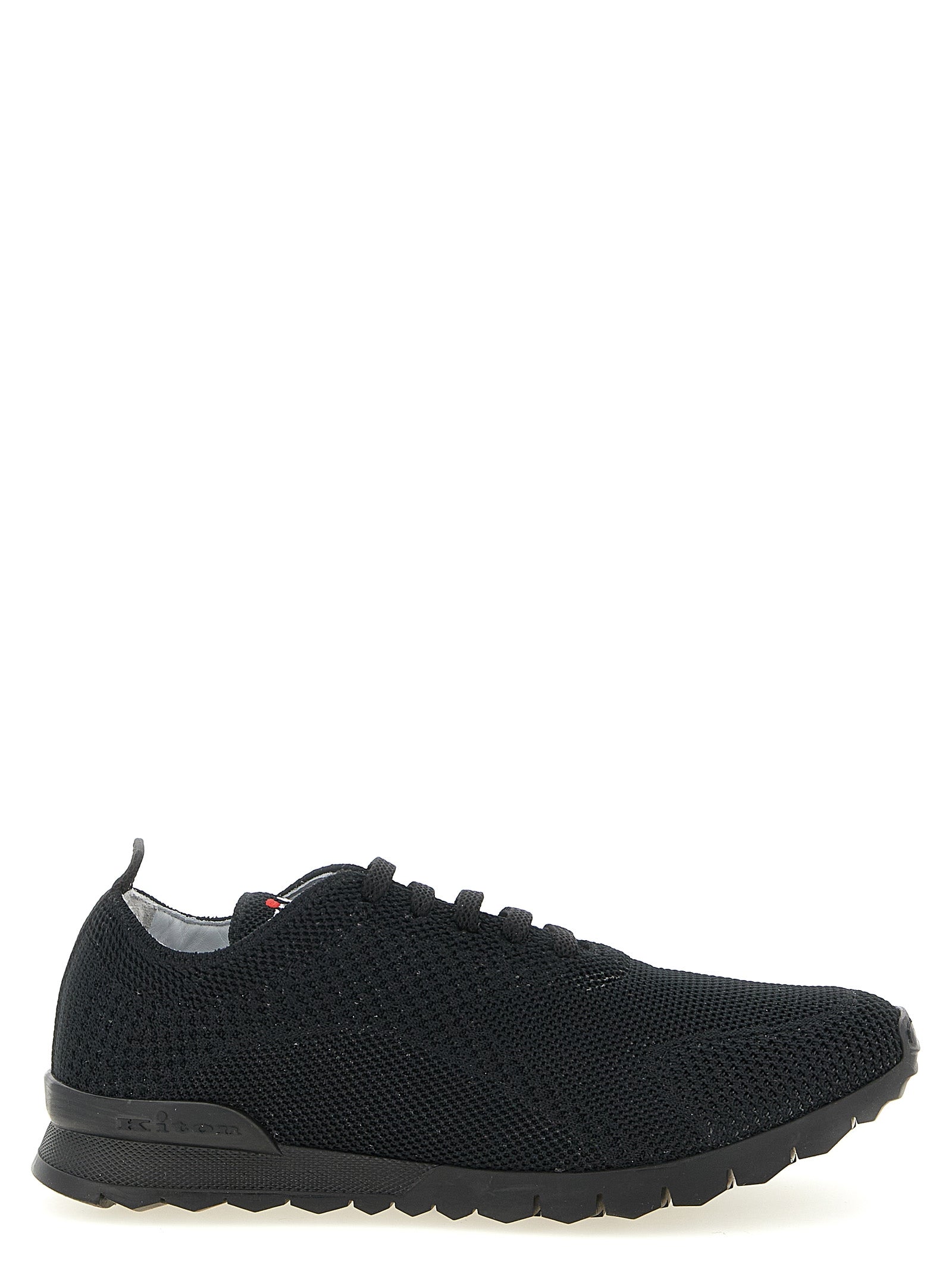 Kiton Black Cotton Athletic Sneakers - Elevate Your Luxury Style